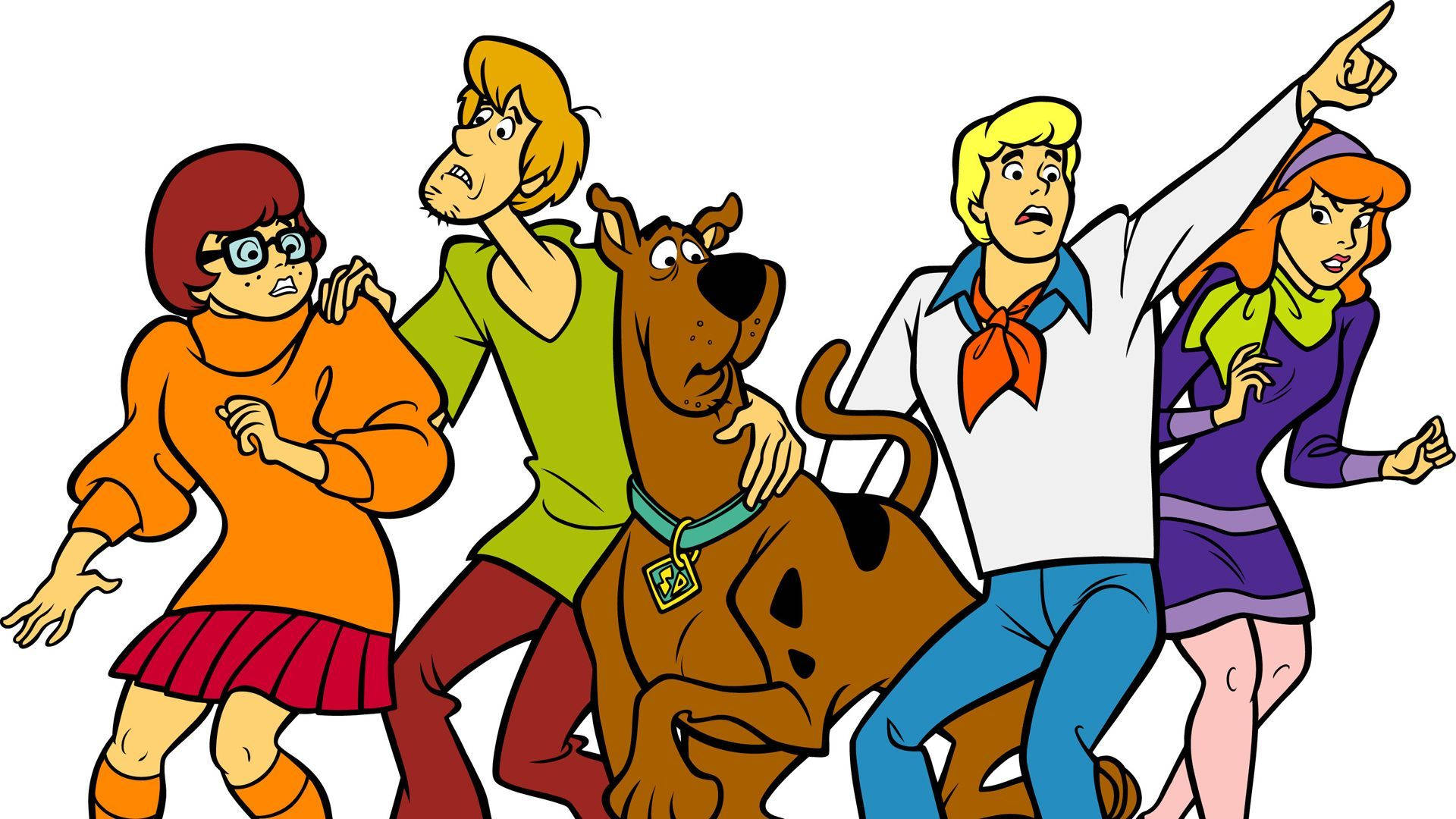 Scooby Doo, the gang, plain white background, Full HD Desktop Wallpaper
