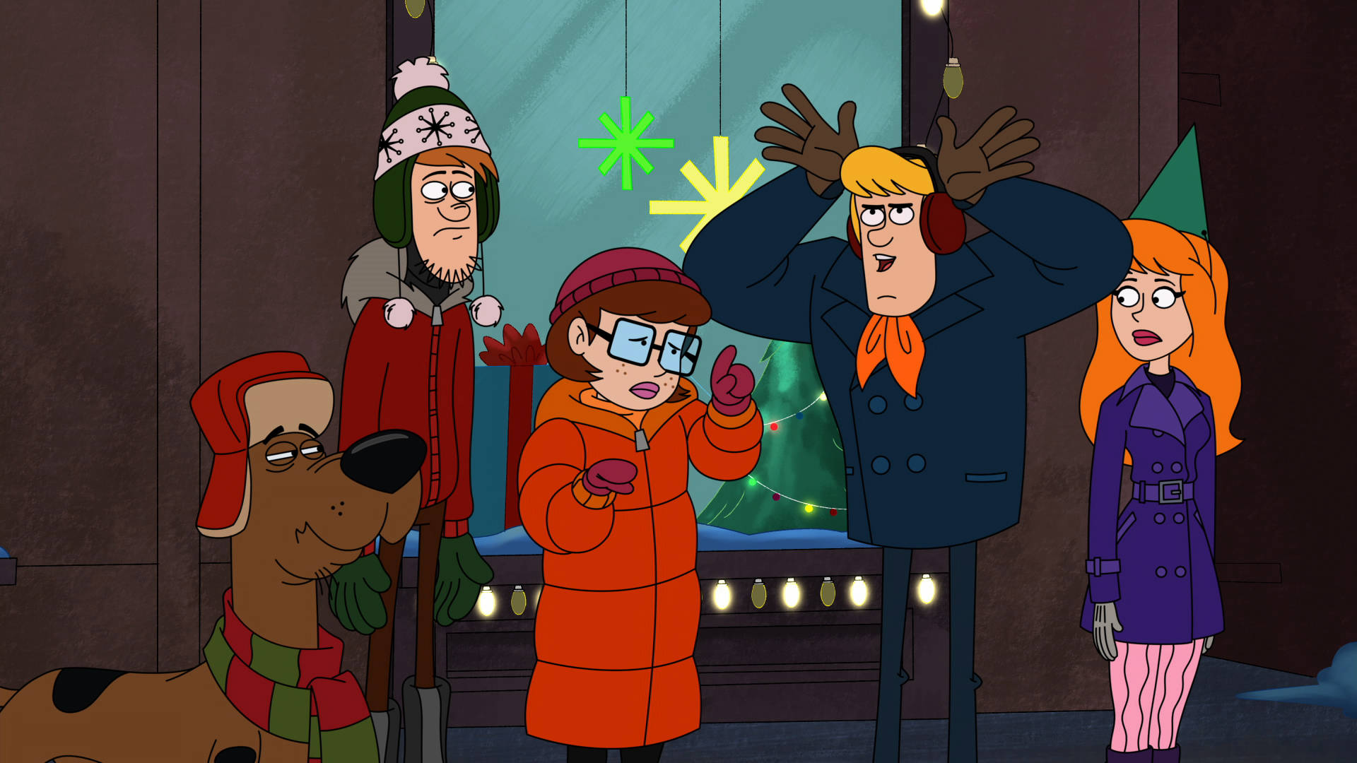 Scooby Doo, Christmas Theme, winter coats, Full HD Desktop Wallpaper