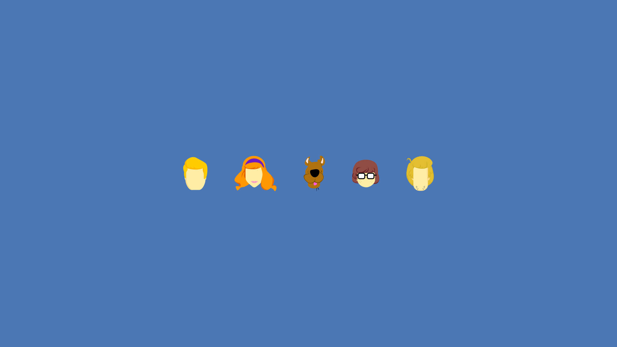 Scooby Doo, minimalist vector art, cartoon character heads, Full HD Desktop Wallpaper