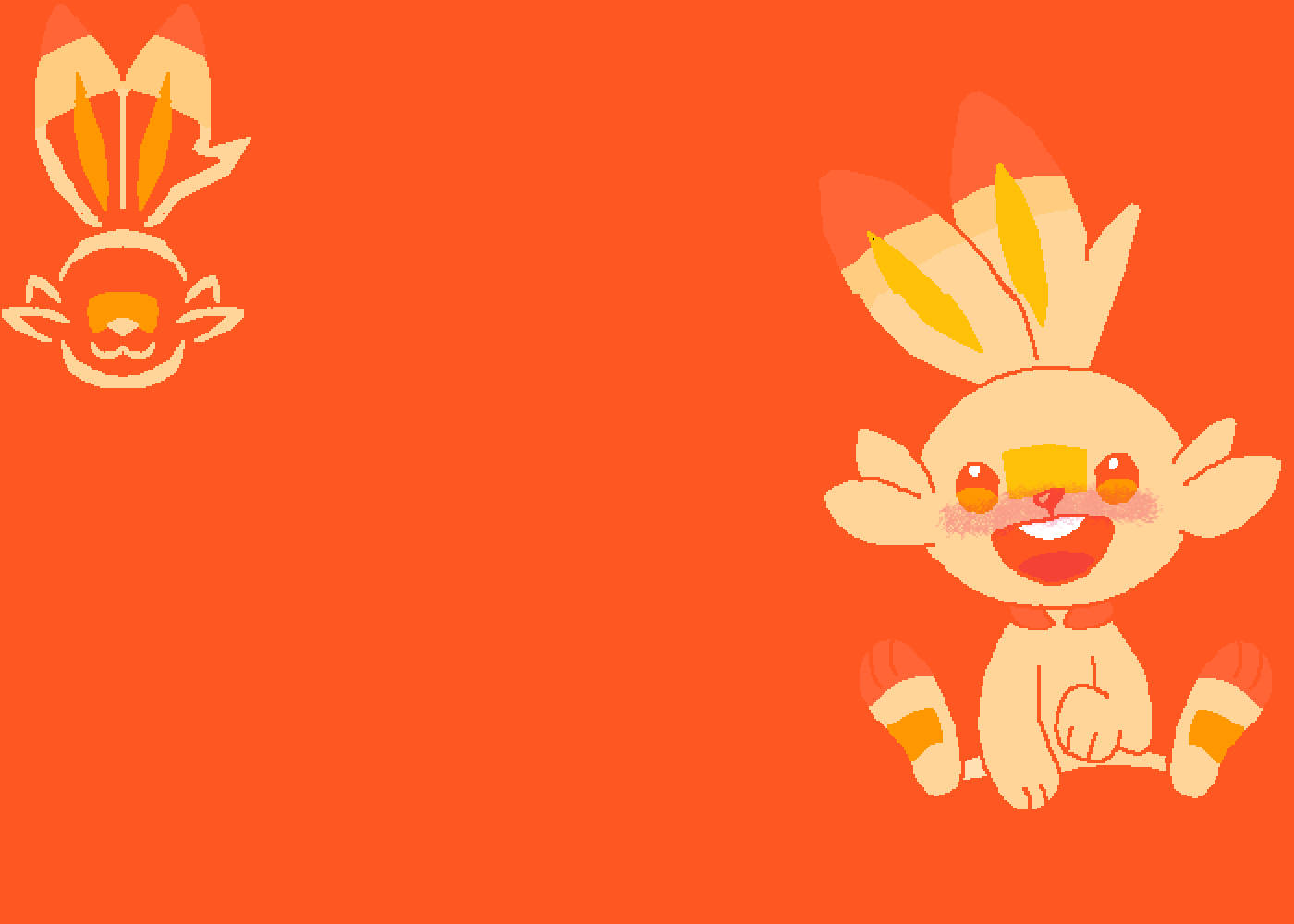 Orange Scorbunny, orange ears, red collar, HD Desktop Wallpaper