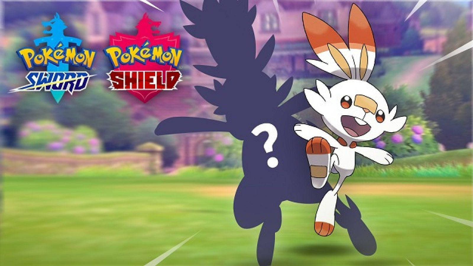 Scorbunny, question mark, grassy field, HD Desktop Wallpaper
