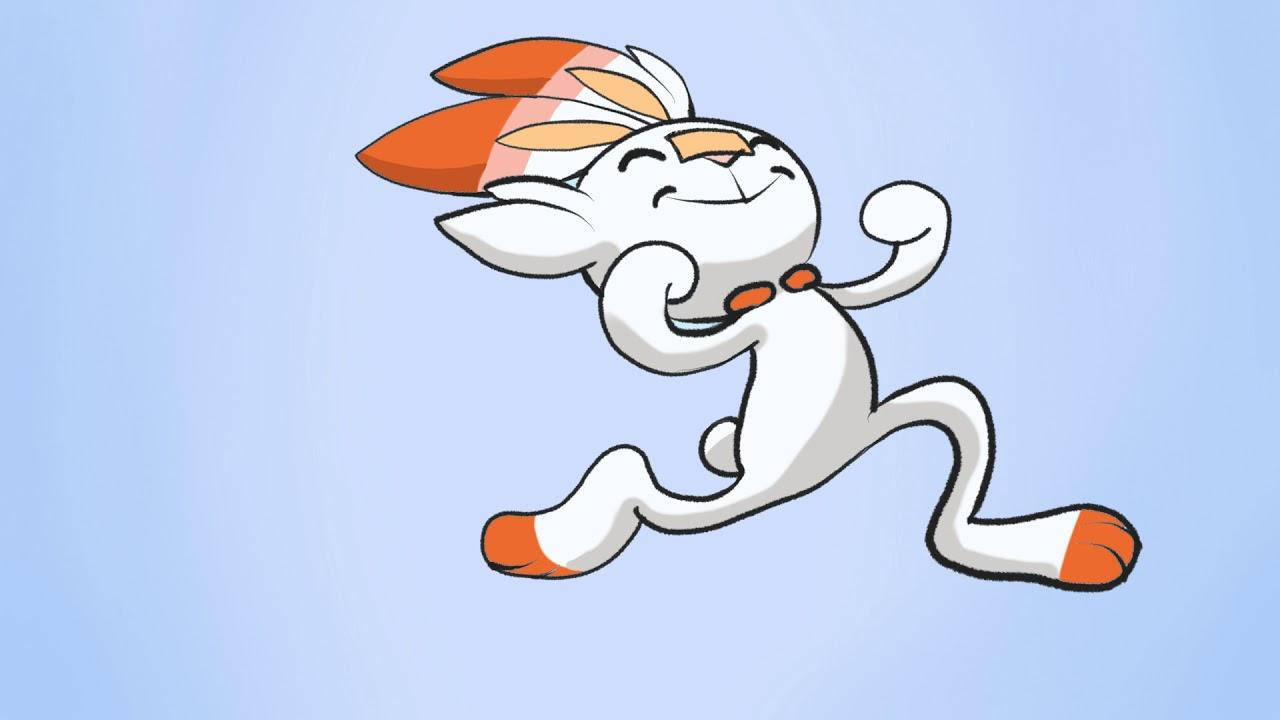 Scorbunny, orange ears, orange feet, HD Desktop Wallpaper