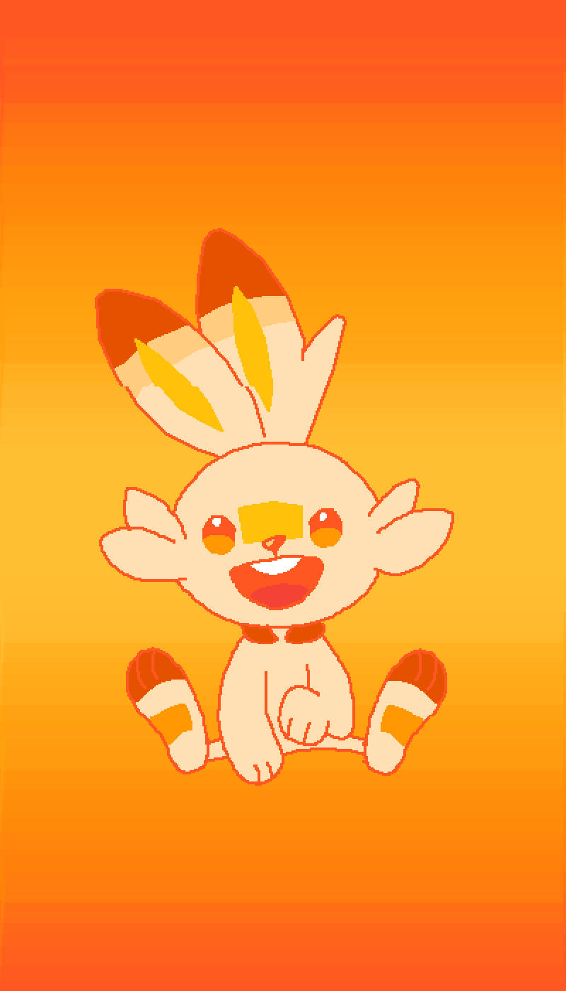 Scorbunny, orange, yellow accents, HD Phone Wallpaper