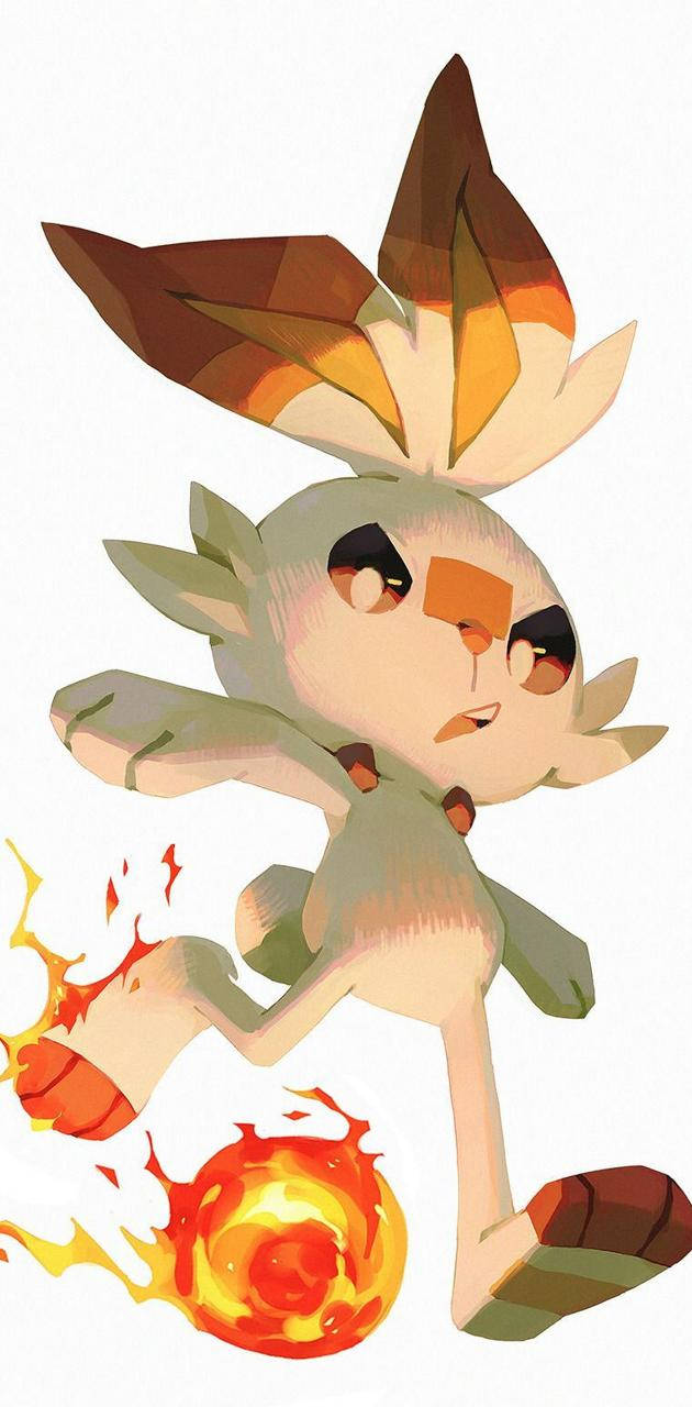 Scorbunny, flame-tipped ears, fiery feet, HD Phone Wallpaper
