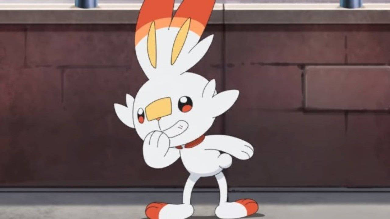 Scorbunny, white rabbit-like anime character, orange ears, HD Desktop Wallpaper
