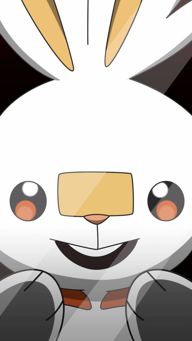 Scorbunny, cartoon rabbit, large eyes, SD Phone Wallpaper