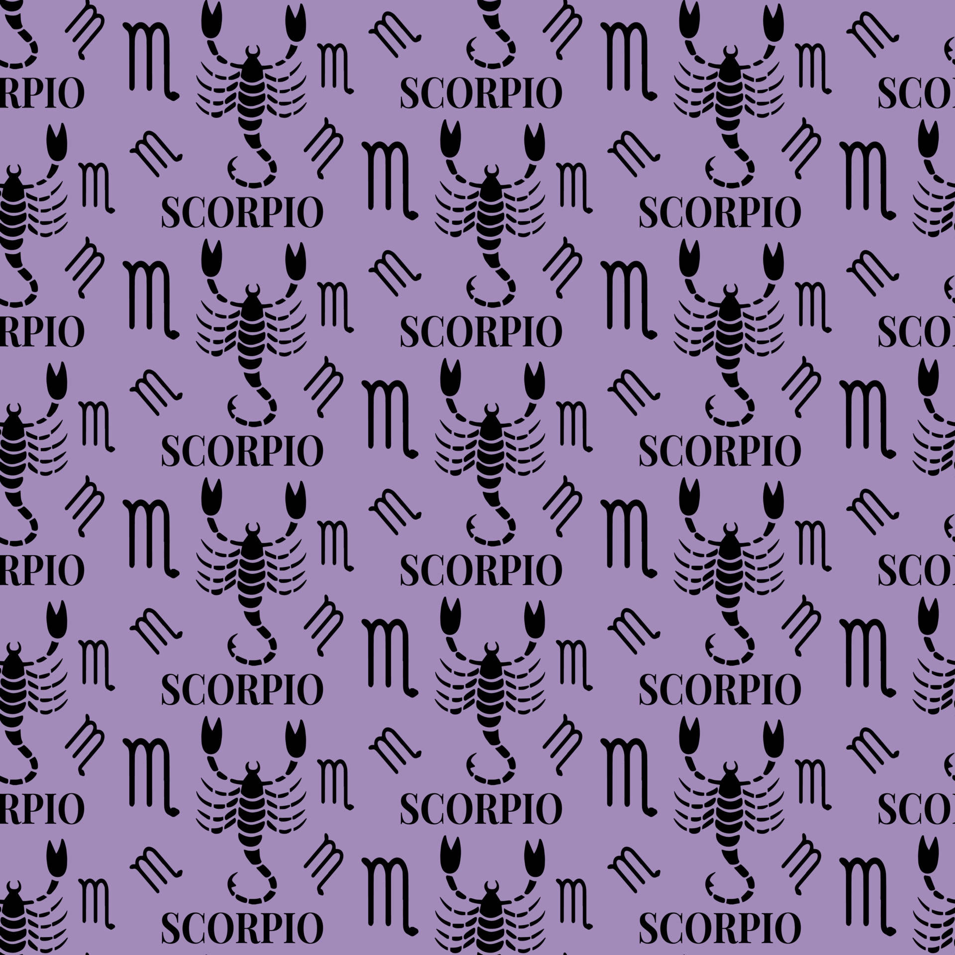 Scorpio zodiac symbol, purple background, black Scorpio zodiac symbols, Full HD Desktop Wallpaper
