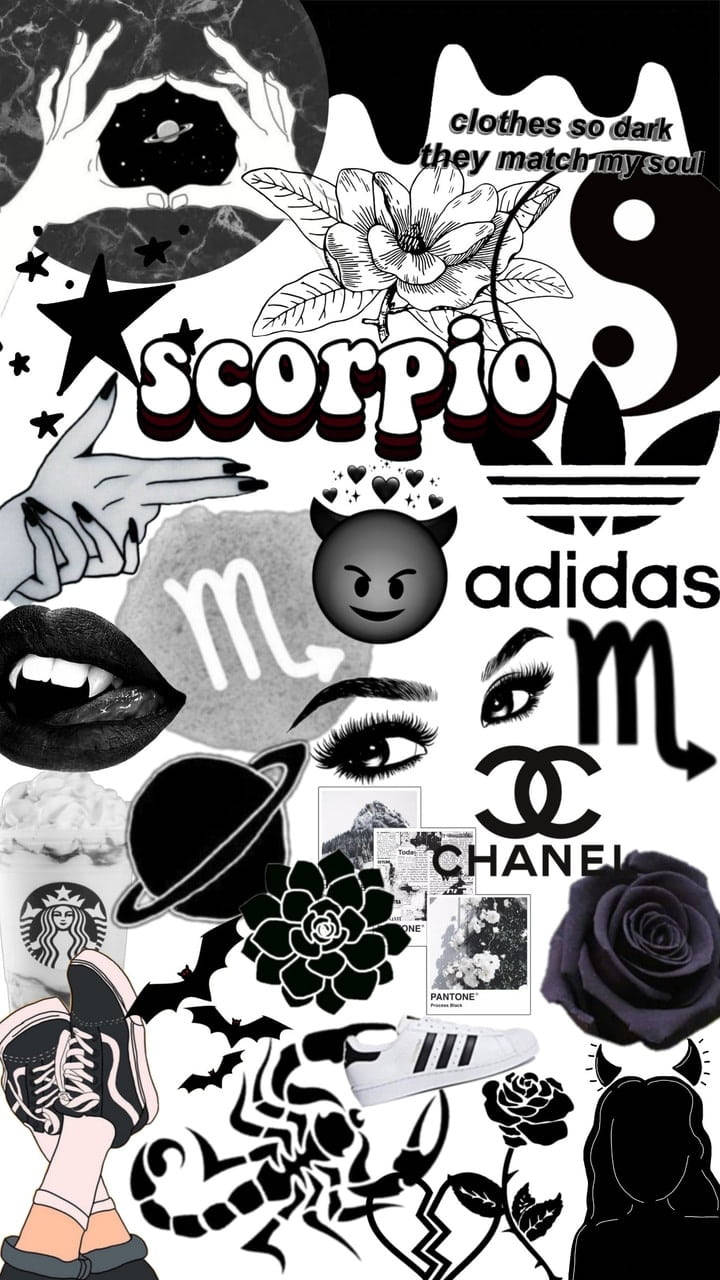 Scorpio Aesthetic, zodiac symbols, fashion logos, HD Phone Wallpaper