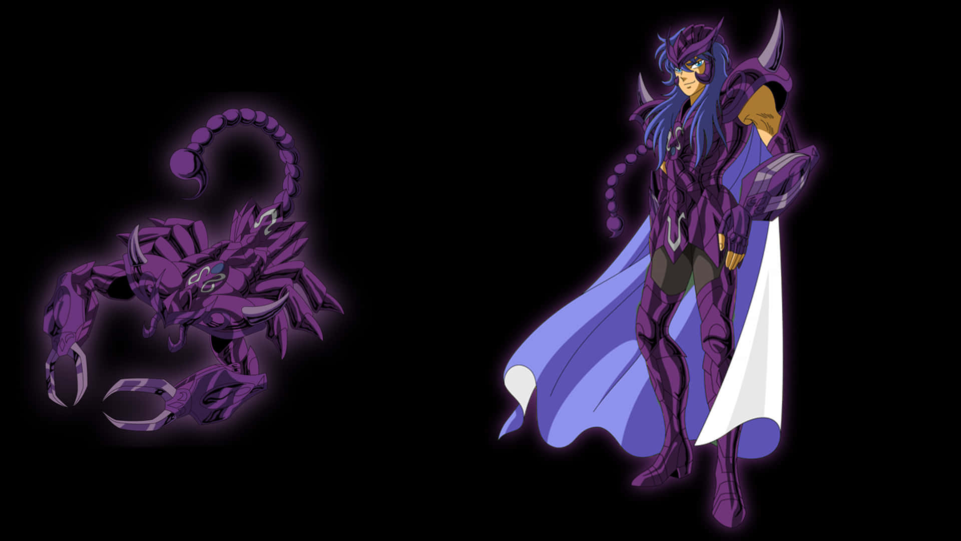 Scorpio Milo, purple scorpion, armored warrior, Full HD Desktop Wallpaper