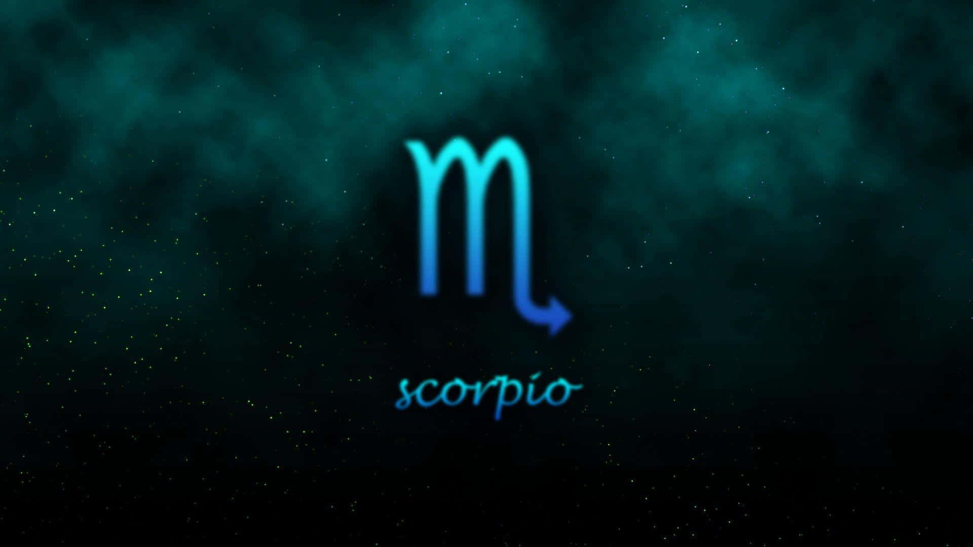 scorpio zodiac, glowing blue scorpion zodiac symbol, dark teal cosmic background, Full HD Desktop Wallpaper