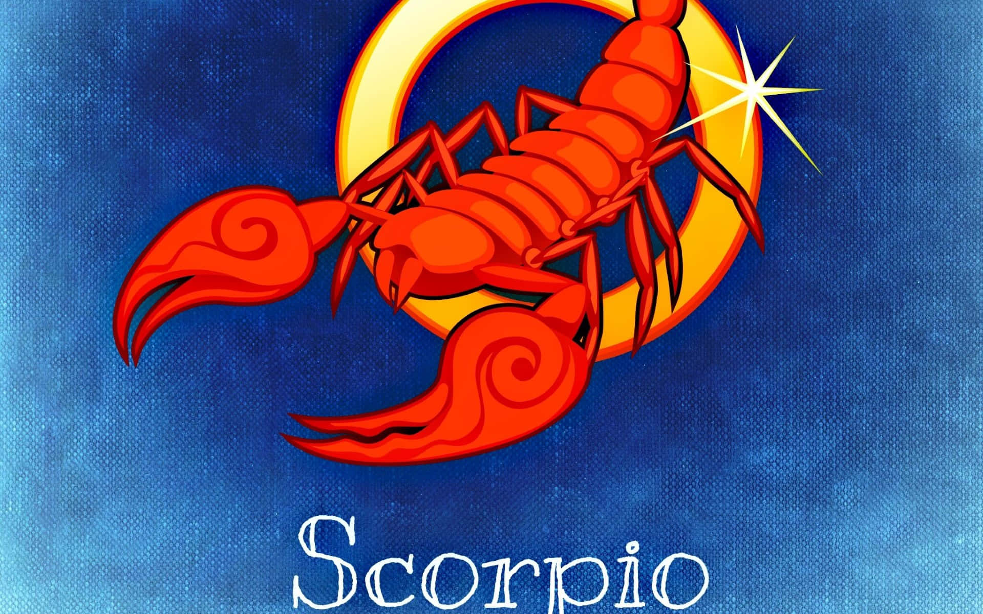scorpio zodiac, red scorpion, deep blue textured background, Full HD Desktop Wallpaper