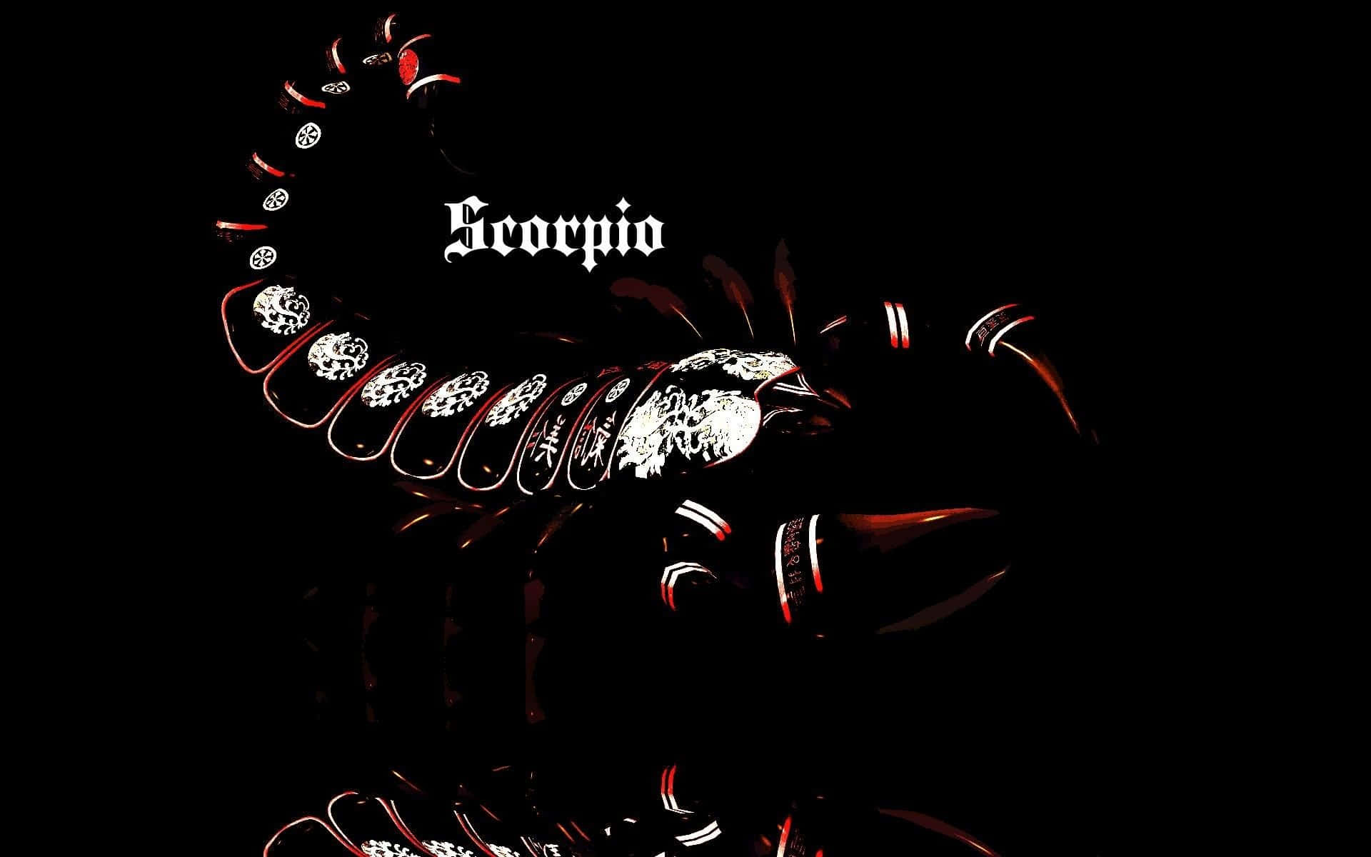 scorpio zodiac, red and black background, glowing red and white patterns, Full HD Desktop Wallpaper