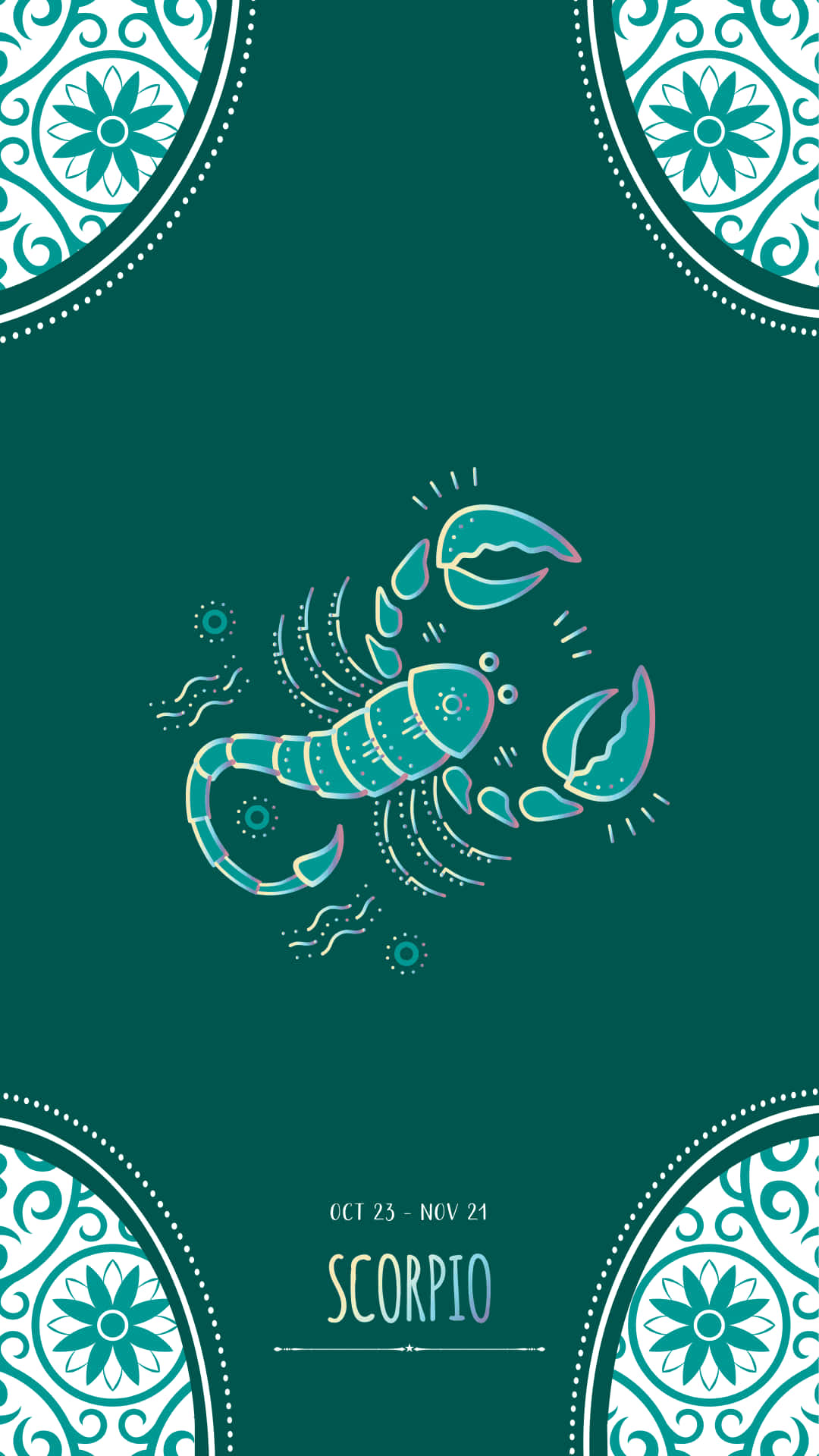 Scorpio, teal scorpion, dark green background, Full HD Phone Wallpaper