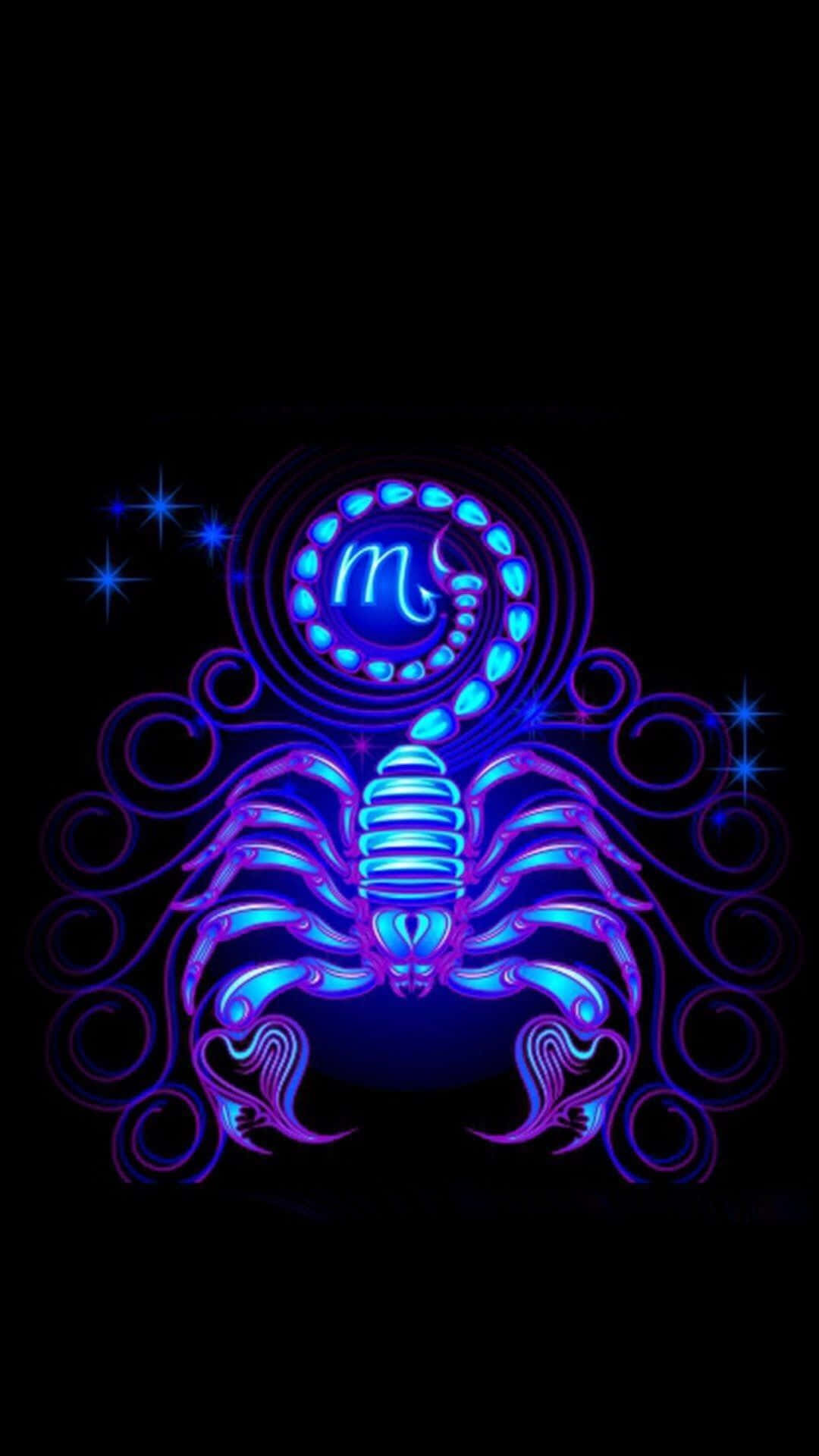 Scorpio, neon blue, purple, Full HD Phone Wallpaper