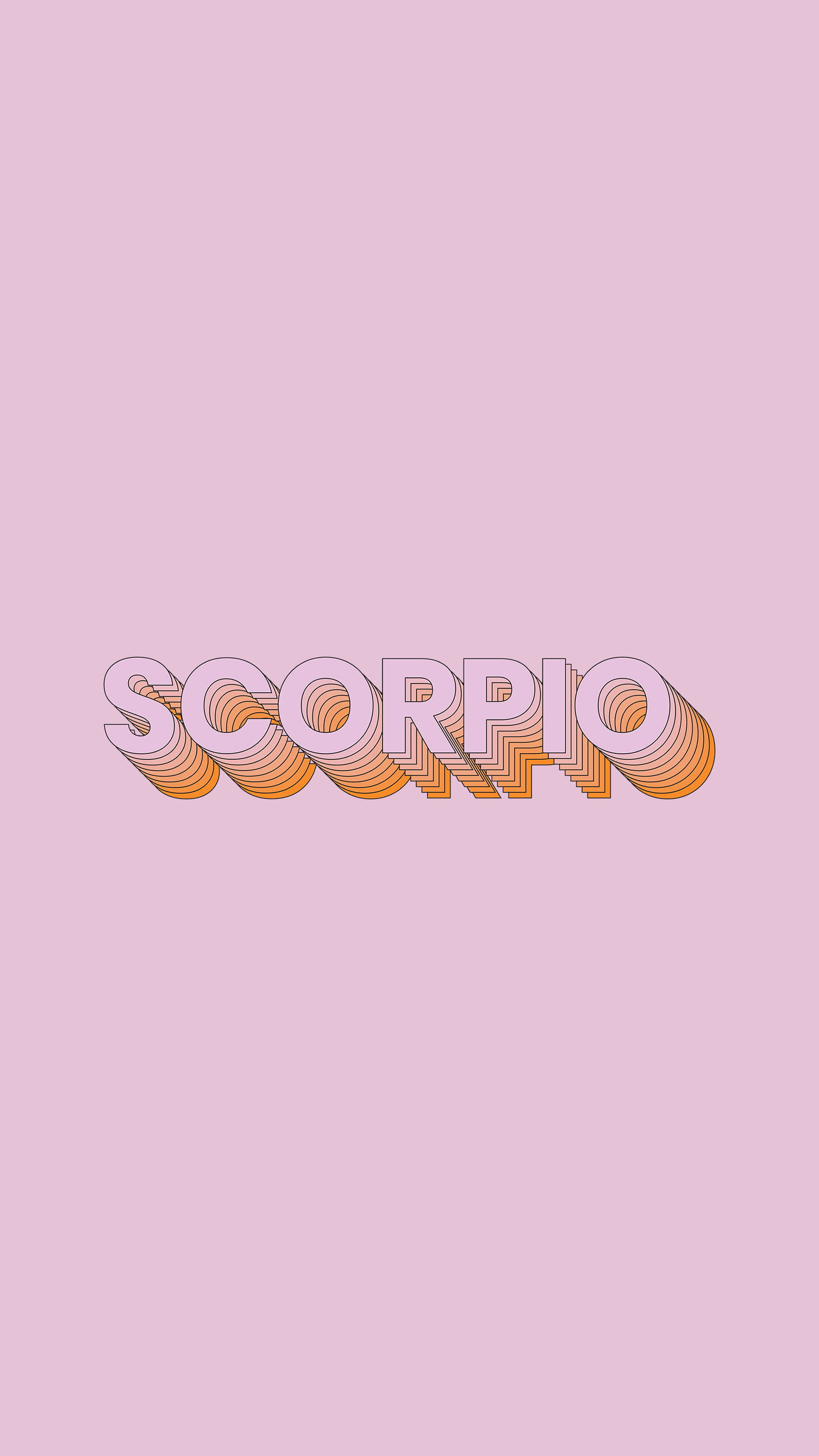 Pink Scorpio, SCORPIO, retro 3D letters, 2K Phone Wallpaper