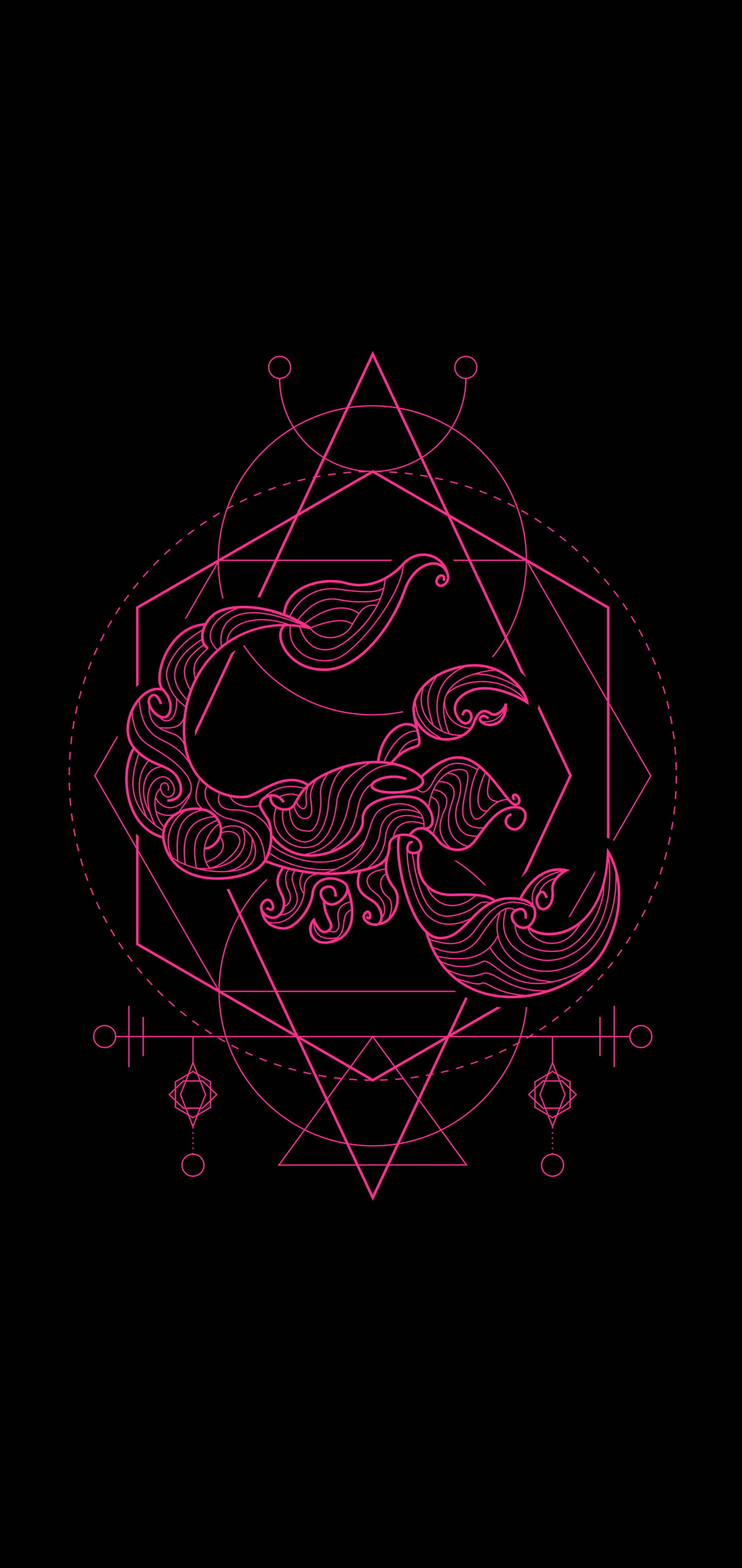 Scorpio, pink scorpion, geometric shapes, 5K Phone Wallpaper