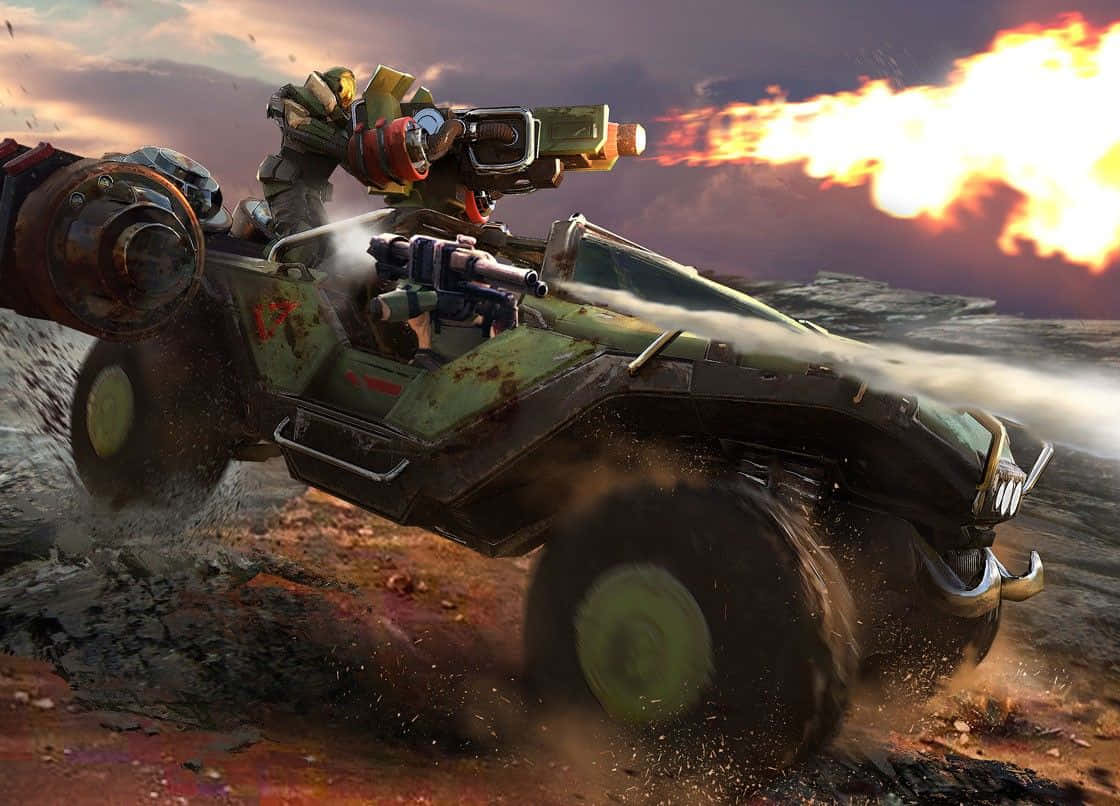 Scorpion Halo, combat gear, rugged green armored vehicle, SD Desktop Wallpaper