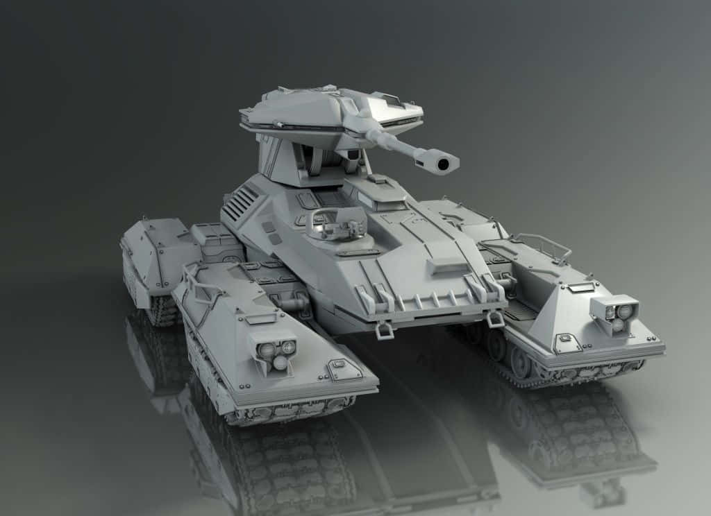 Scorpion Halo, futuristic tank, angular armor, SD Desktop Wallpaper