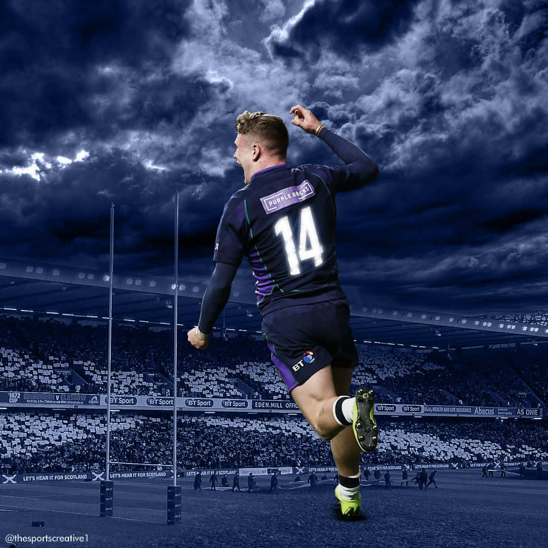 Scotland Rugby, purple jersey, number 14, SD Desktop Wallpaper