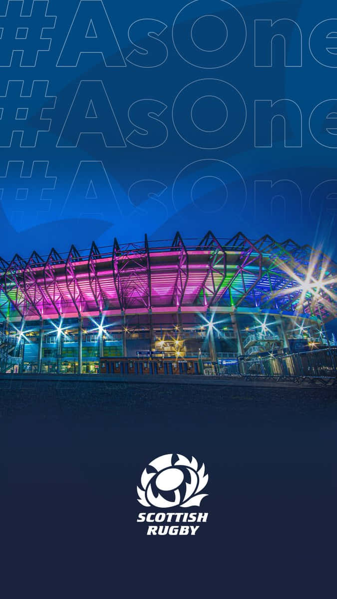 Scotland Rugby, night shot, modern rugby stadium, SD Phone Wallpaper