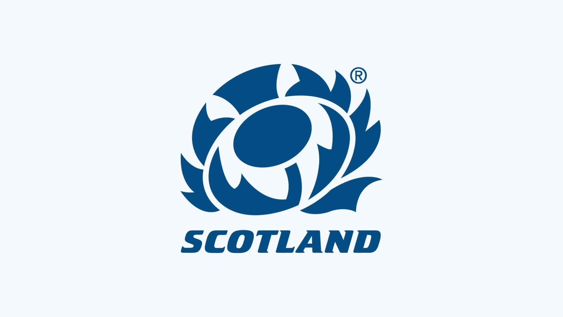 Scotland Rugby, blue thistle emblem, SCOTLAND text, Full HD Desktop Wallpaper
