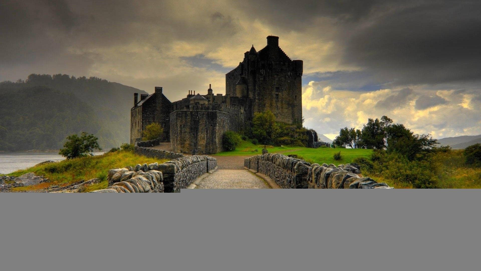 Scotland, vintage castle, ancient stone castle, Full HD Desktop Wallpaper