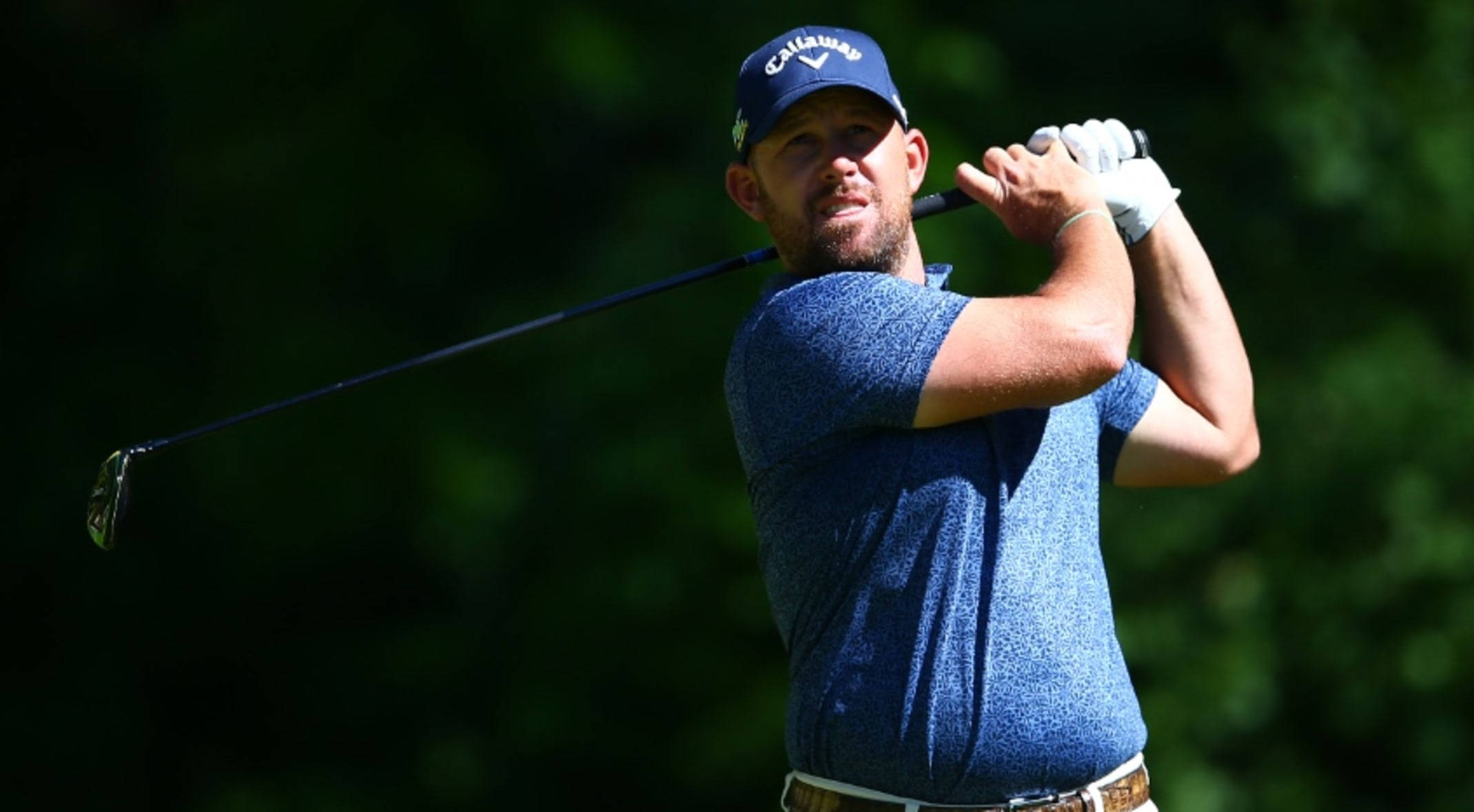 Scott Brown, blue shirt, golf club, Full HD Desktop Wallpaper