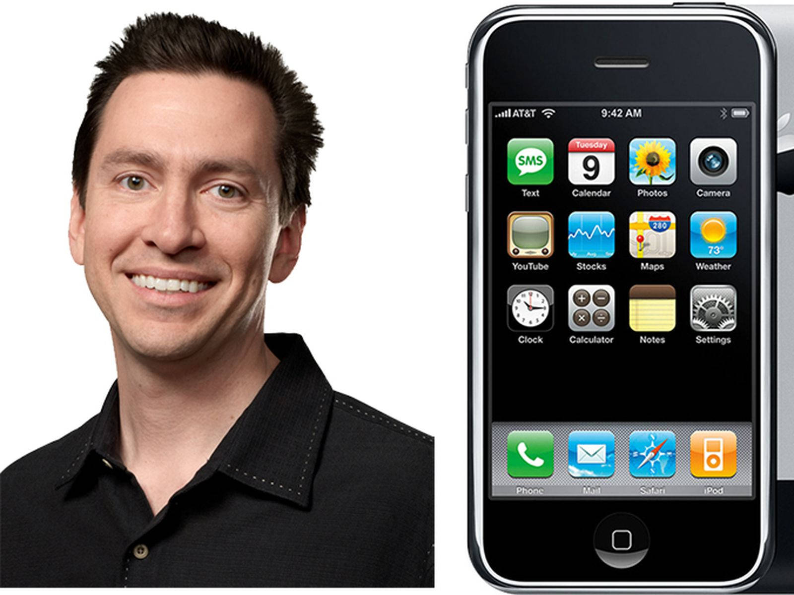 Scott Forstall, original iPhone 3G, black shirt, HD Desktop Wallpaper