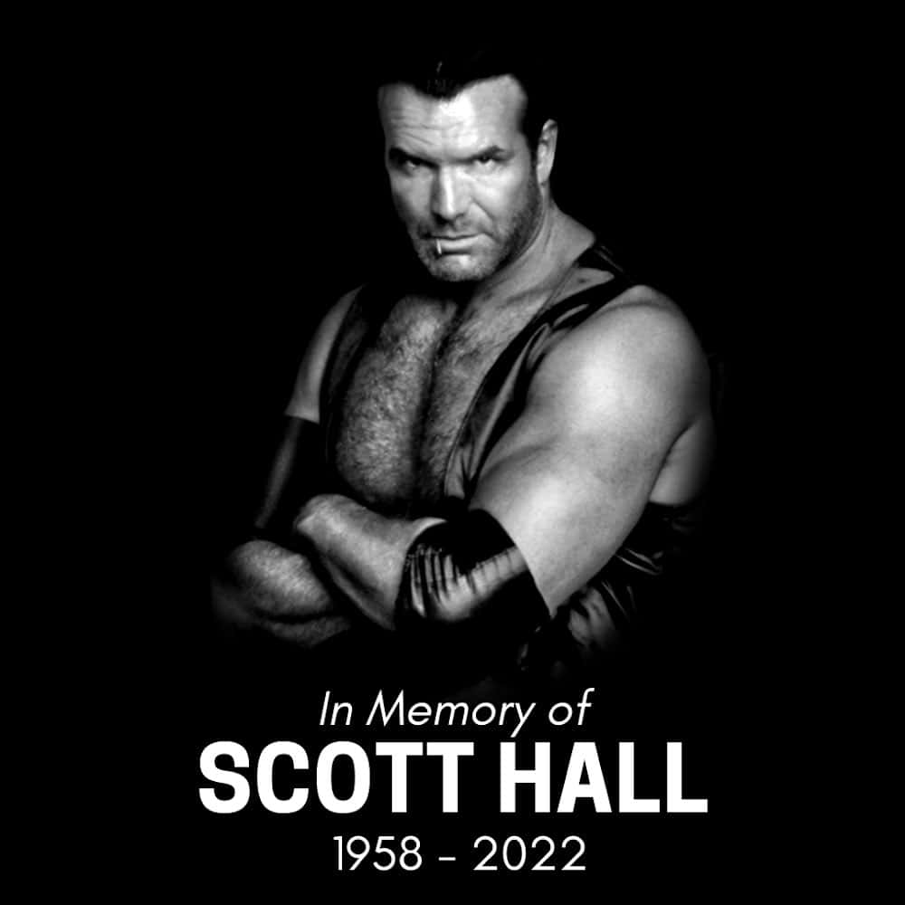 Scott Hall, black and white portrait, arms crossed, SD Desktop Wallpaper