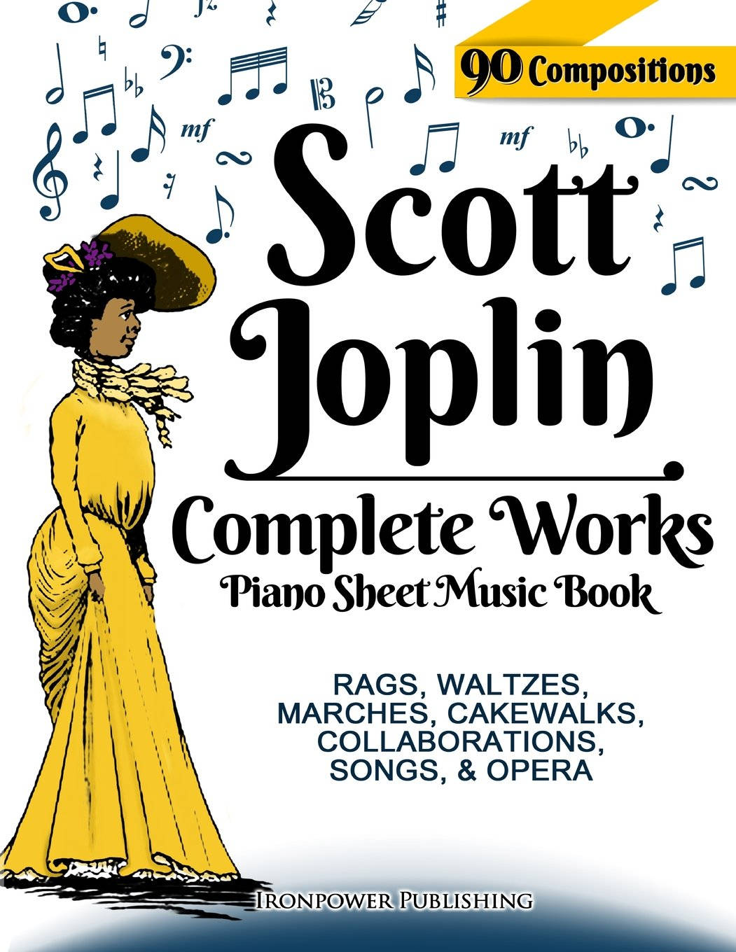 Scott Joplin, complete piano sheet music book, yellow dress, HD Phone Wallpaper
