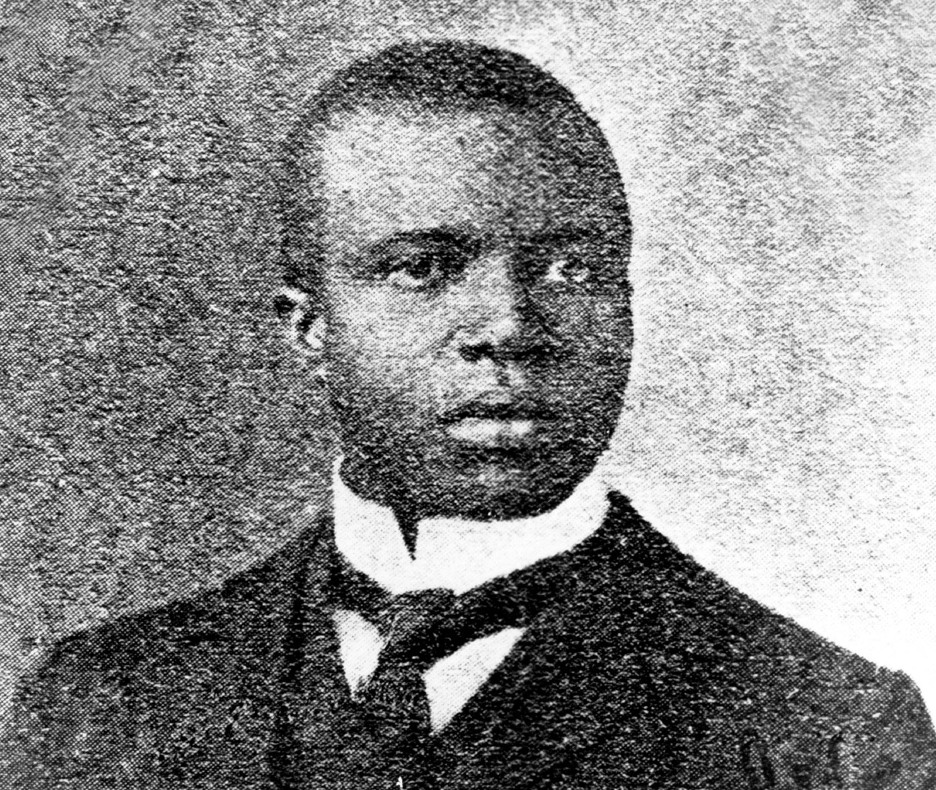 Scott Joplin, vintage black and white portrait, formally dressed Black man, HD Desktop Wallpaper