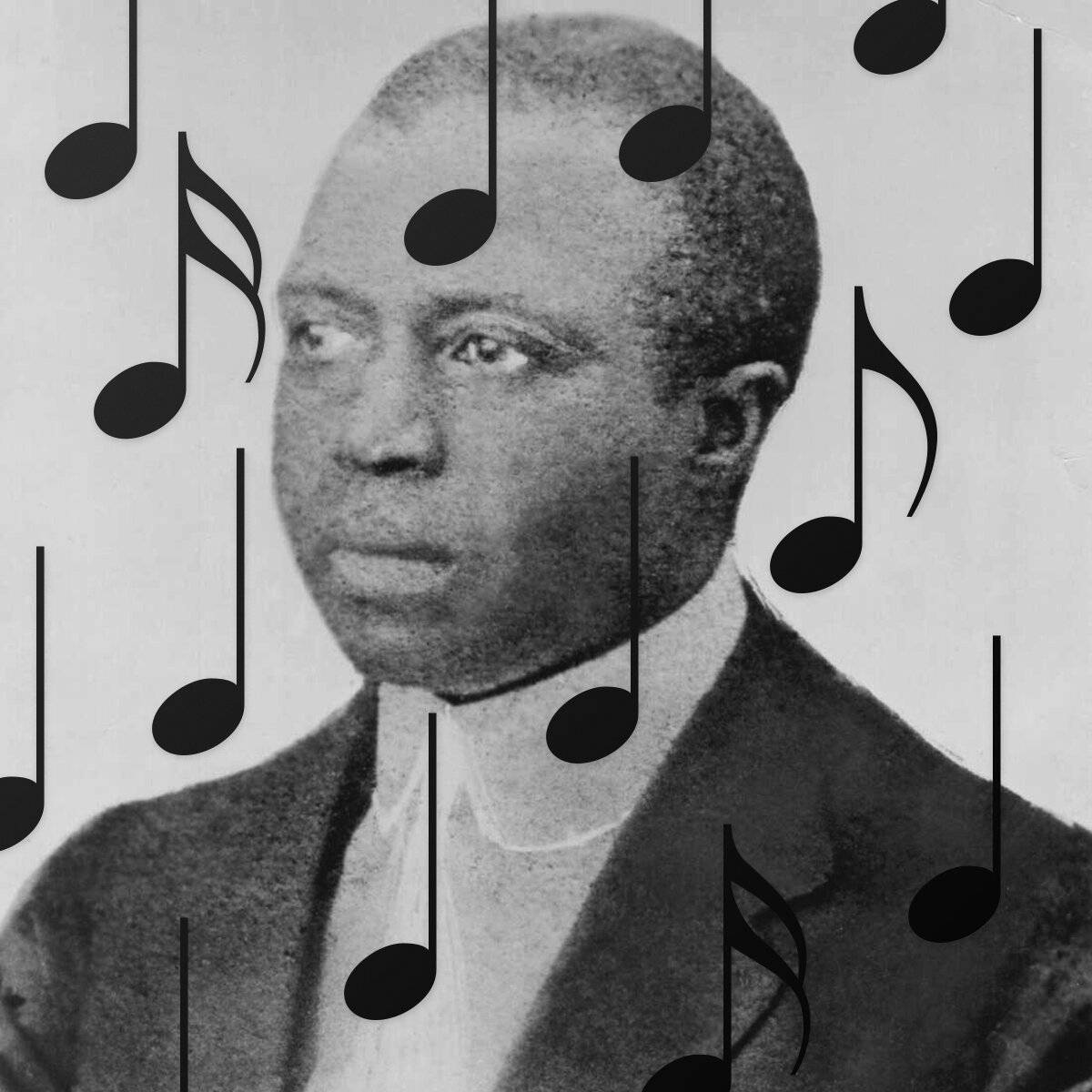 Scott Joplin, black and white, vintage black and white portrait, SD Desktop Wallpaper