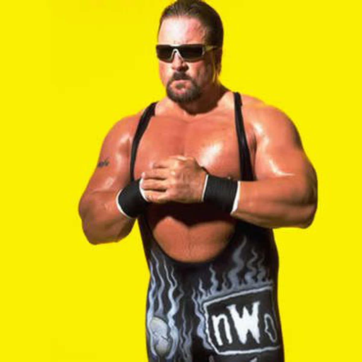 Scott Norton, black singlet, yellow background, SD Desktop Wallpaper