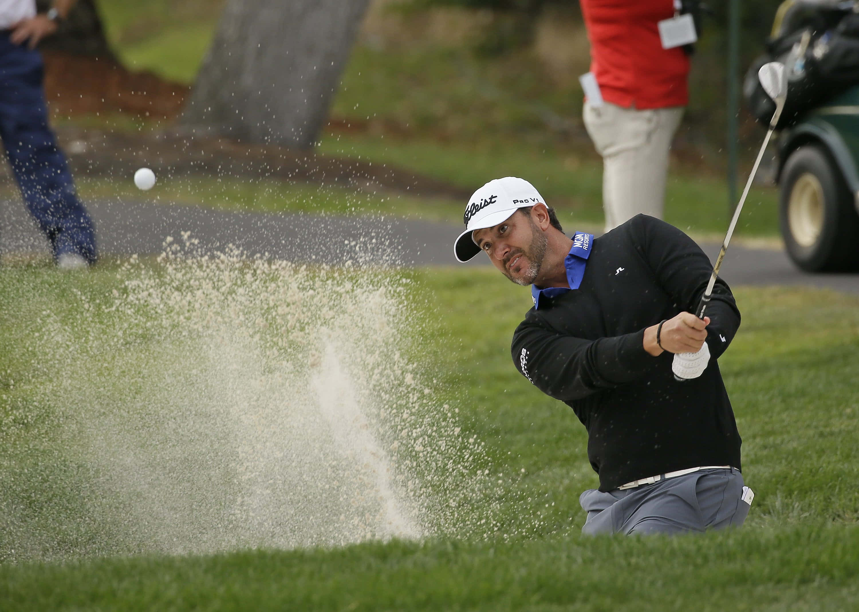 Scott Piercy, sand trap, golfer, 2K Desktop Wallpaper