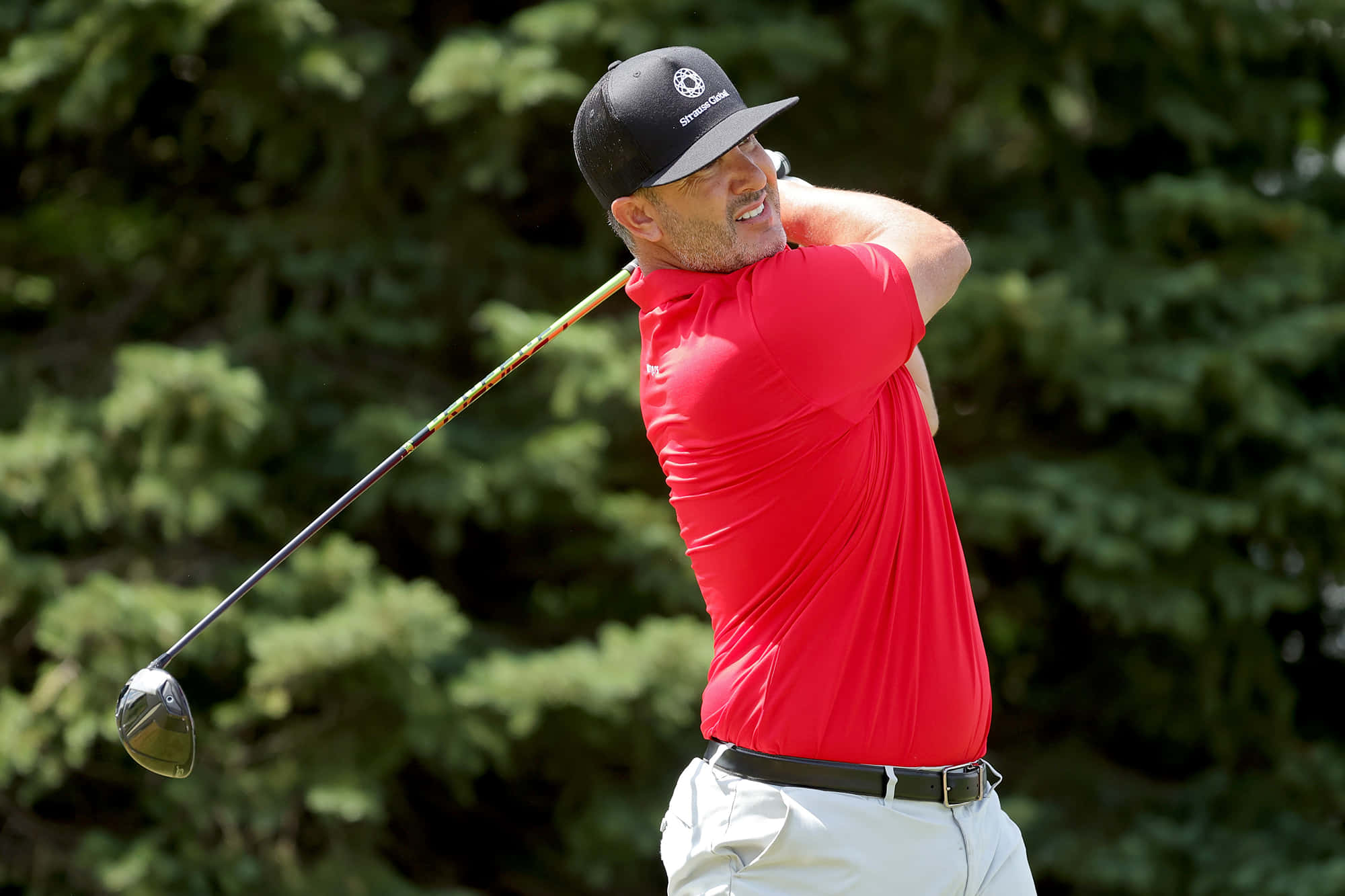 Scott Piercy, red shirt, black cap, Full HD Desktop Wallpaper