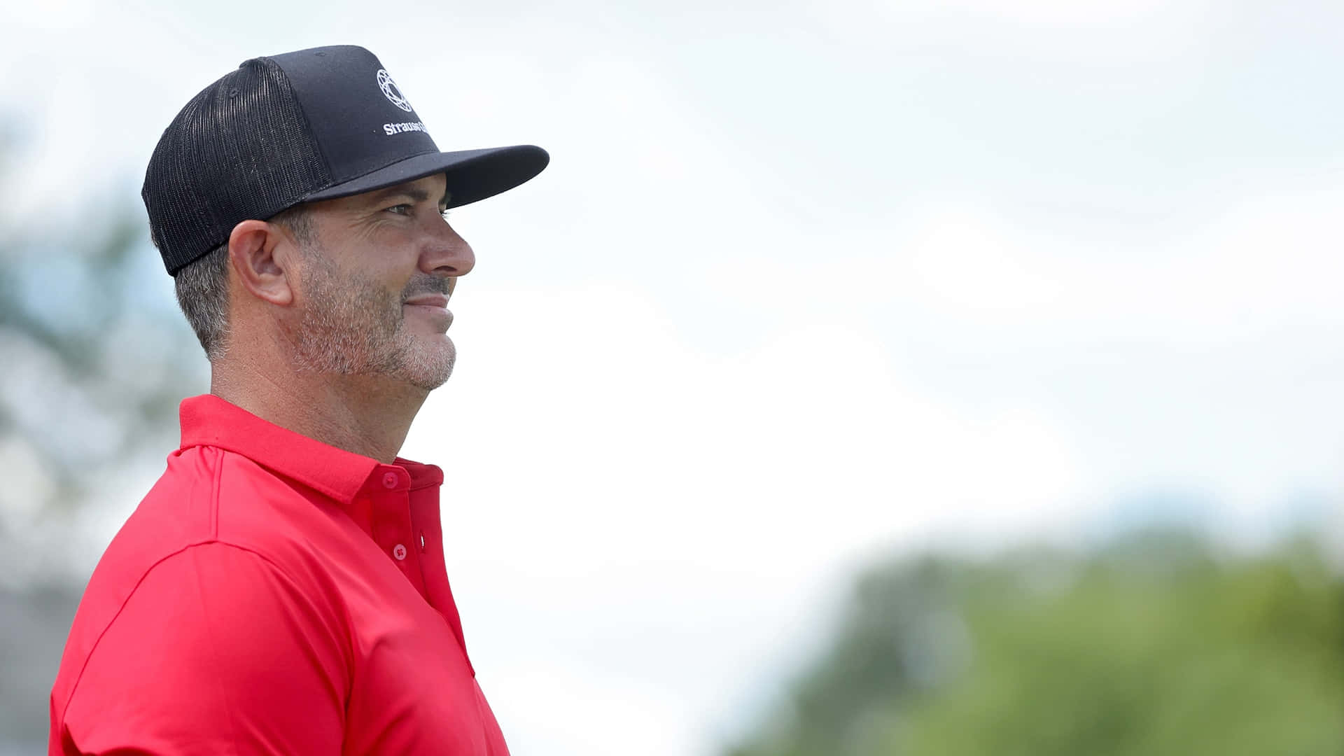 Scott Piercy, red polo, black cap, Full HD Desktop Wallpaper