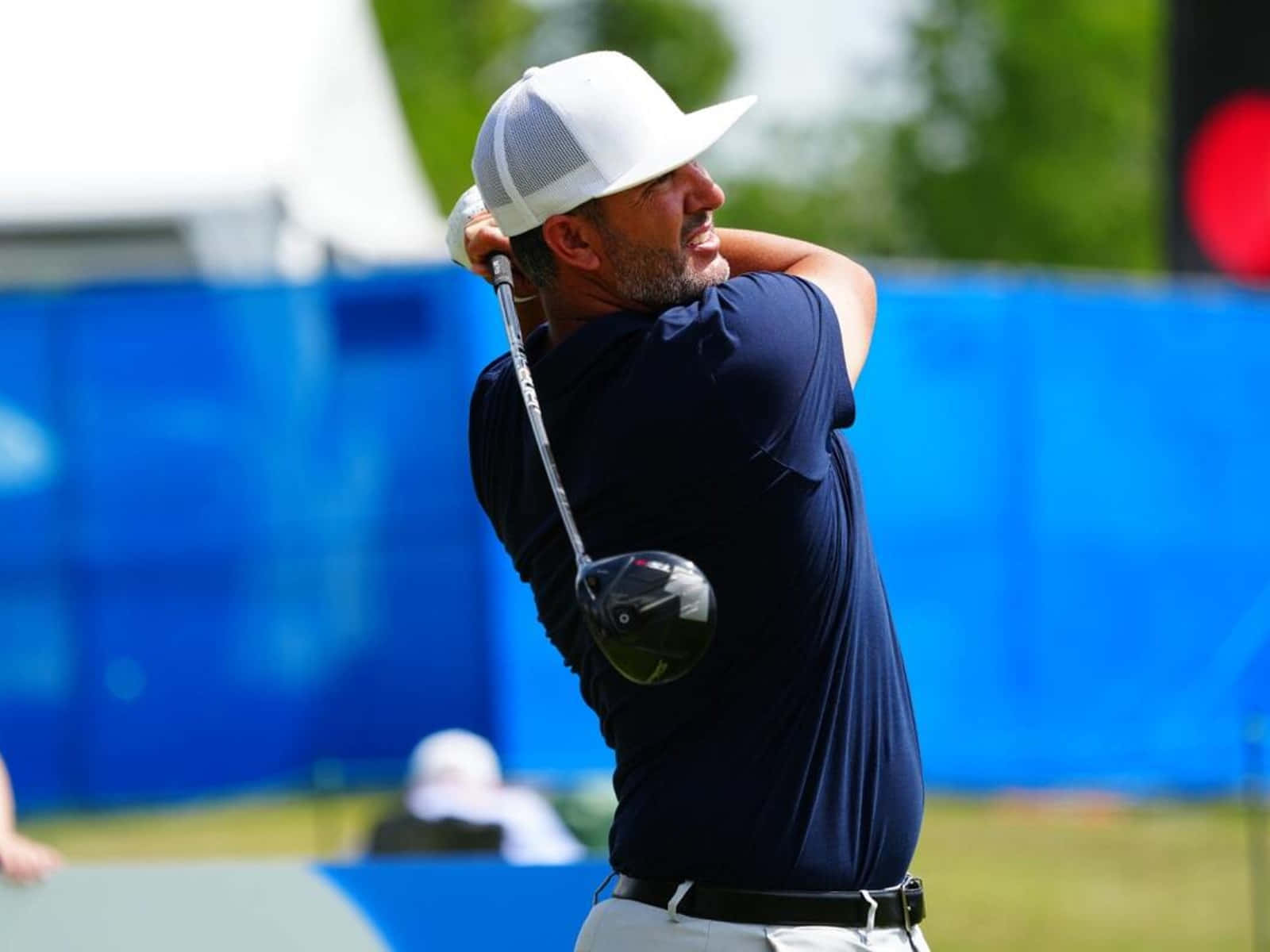 Scott Piercy, golf club, white cap, HD Desktop Wallpaper