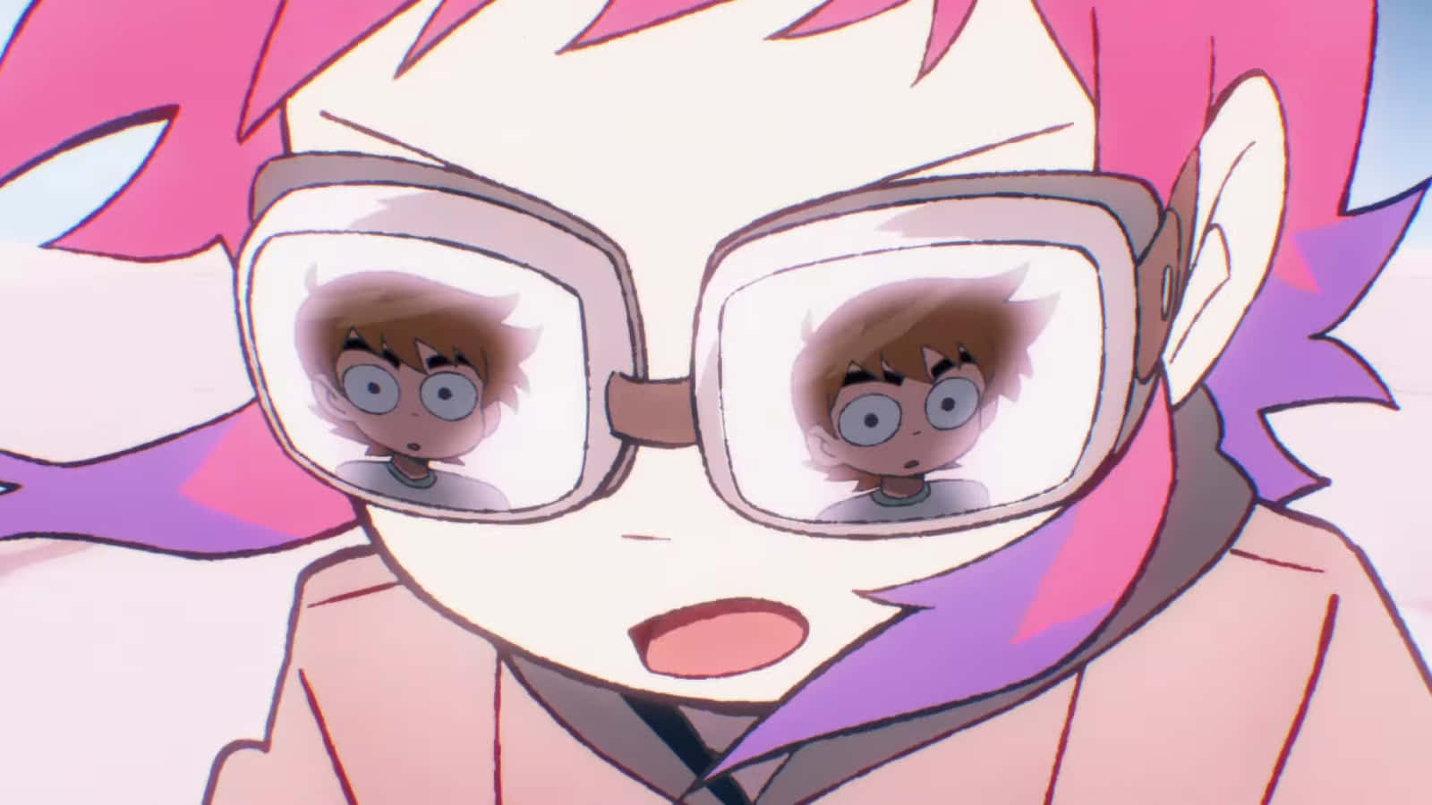 Scott Pilgrim, pink hair, glasses, HD Desktop Wallpaper
