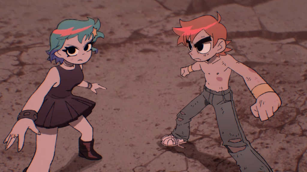 Scott Pilgrim, anime, cracked earth, SD Desktop Wallpaper