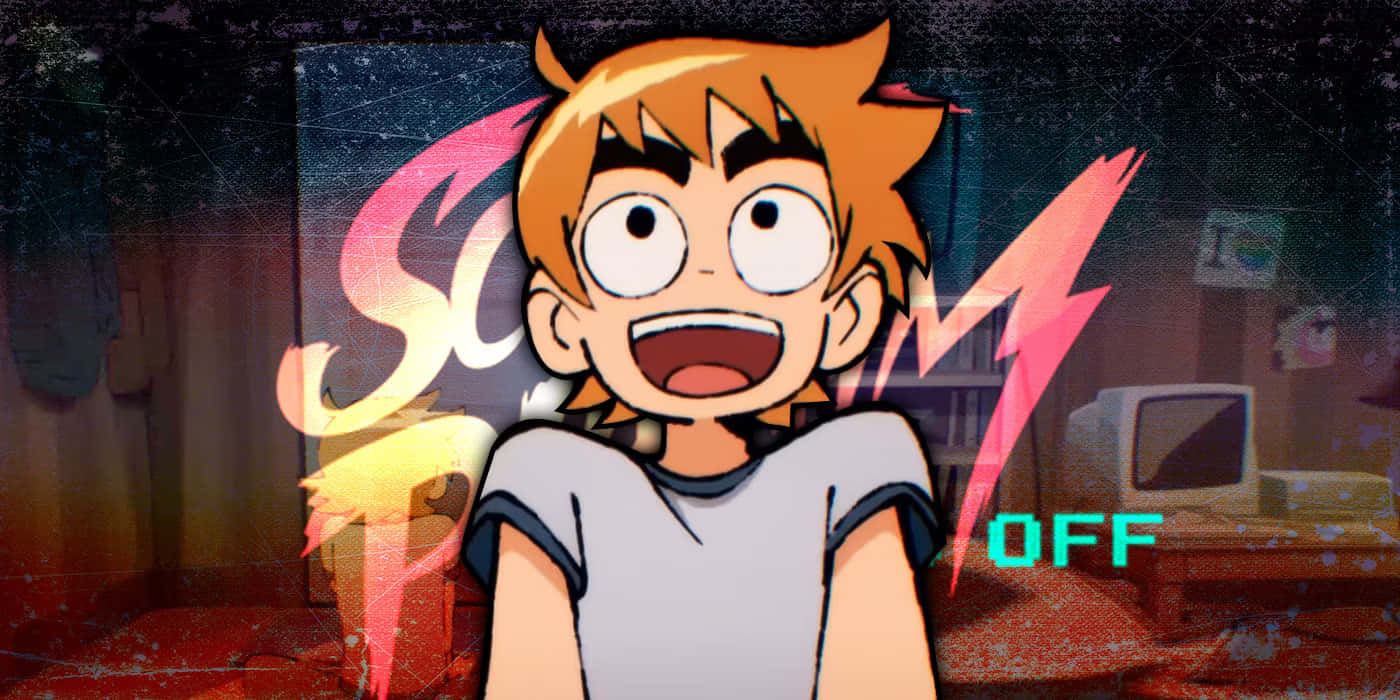 Scott Pilgrim Takes Off, anime boy, spiky orange hair, HD Desktop Wallpaper