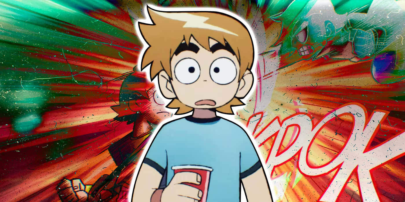 Scott Pilgrim, comic-book explosion, blue shirt, HD Desktop Wallpaper