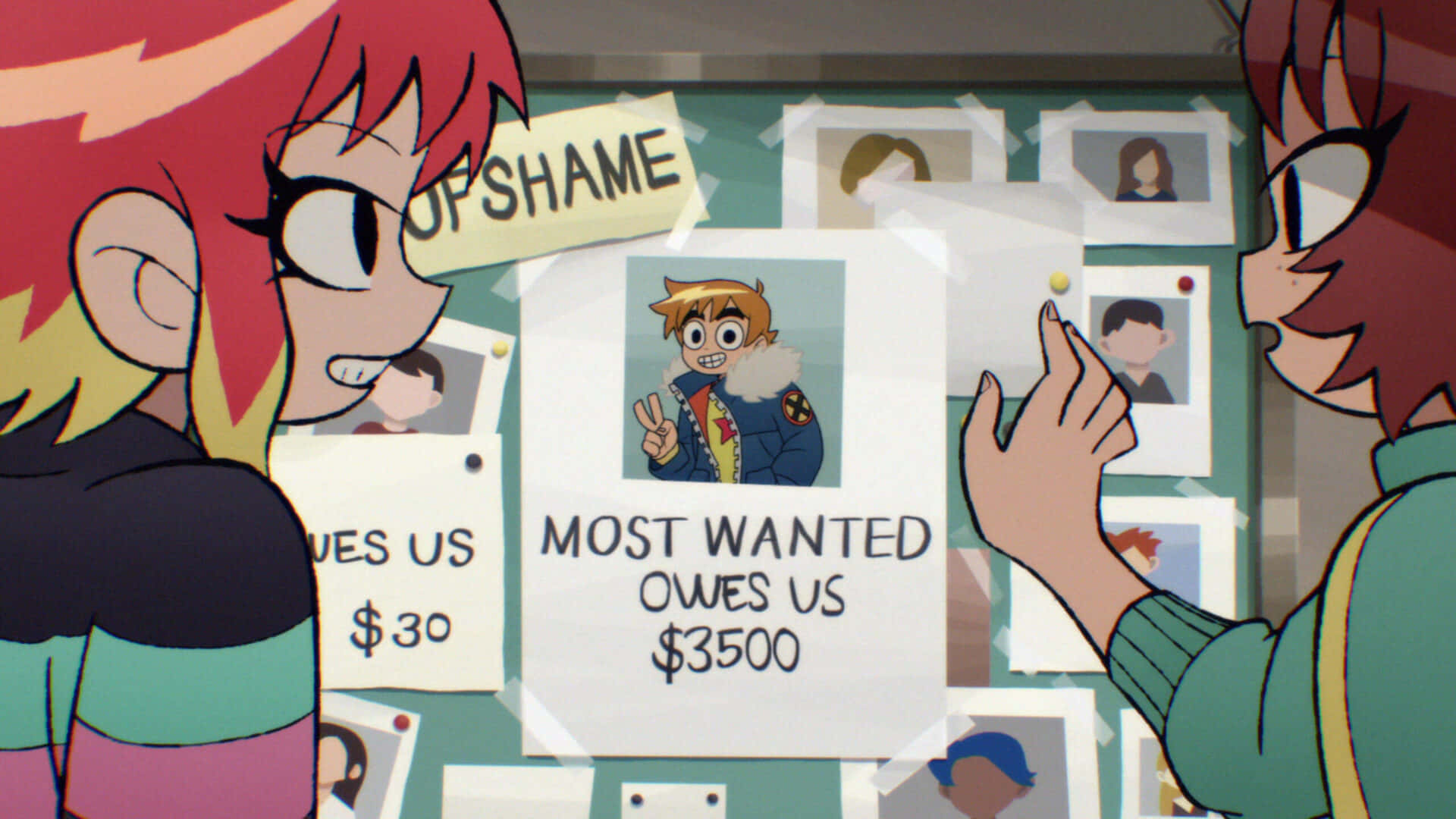 Scott Pilgrim, most wanted poster, anime girls, Full HD Desktop Wallpaper