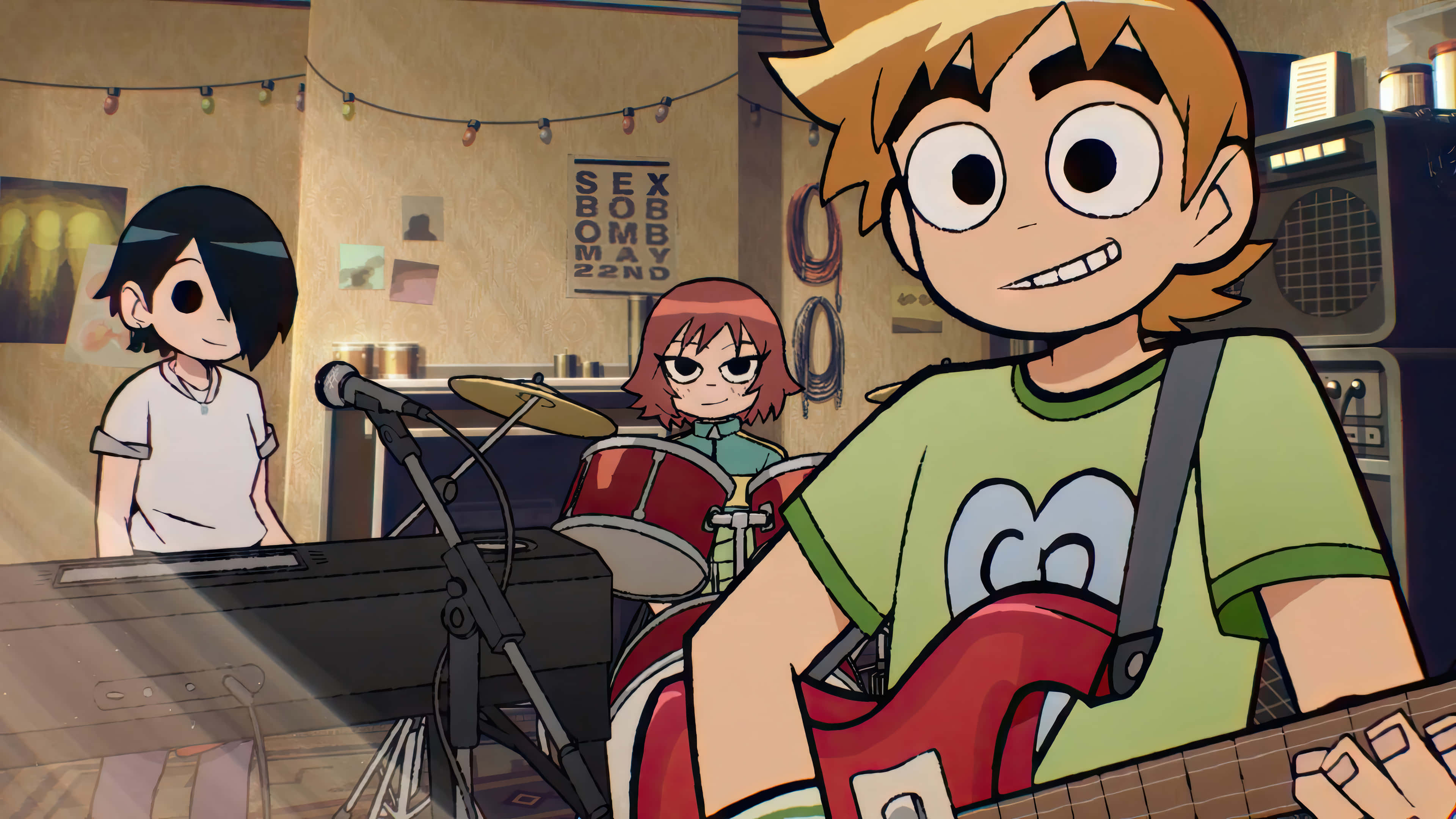 Scott Pilgrim, band rehearsal, garage studio, 4K Desktop Wallpaper
