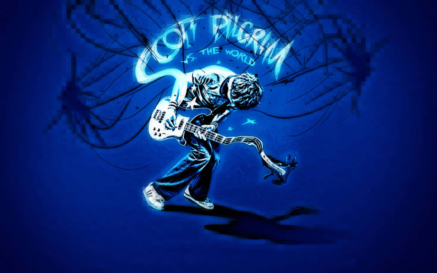 Scott Pilgrim, Blue Mode, glowing blue, HD Desktop Wallpaper