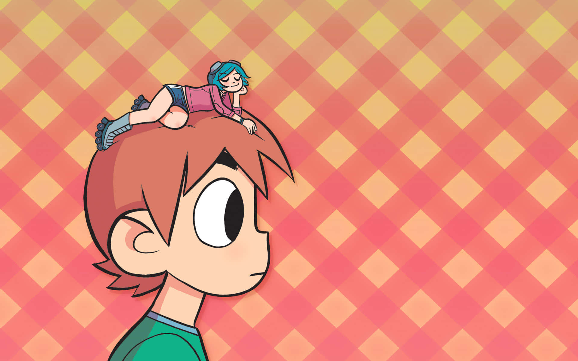 Scott Pilgrim, seven evil exes, blue hair, Full HD Desktop Wallpaper