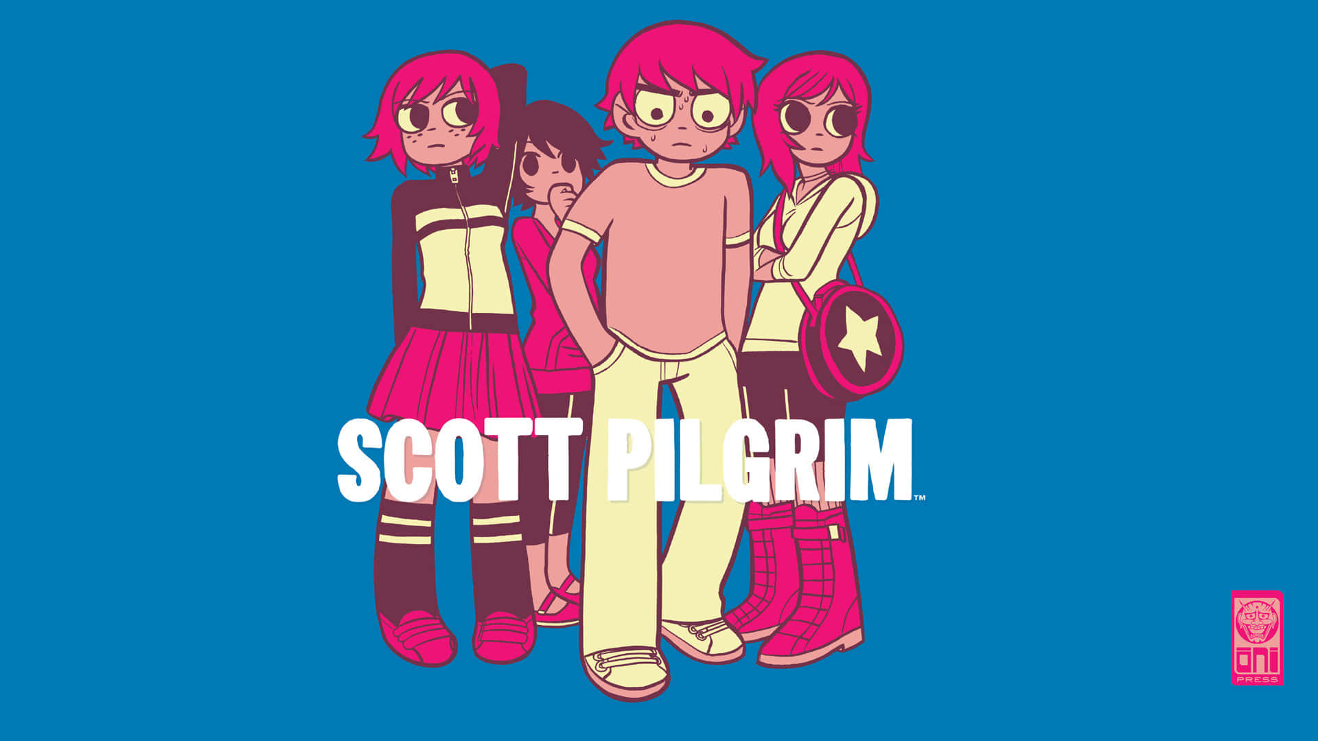 Scott Pilgrim, pink hair, anime characters, Full HD Desktop Wallpaper