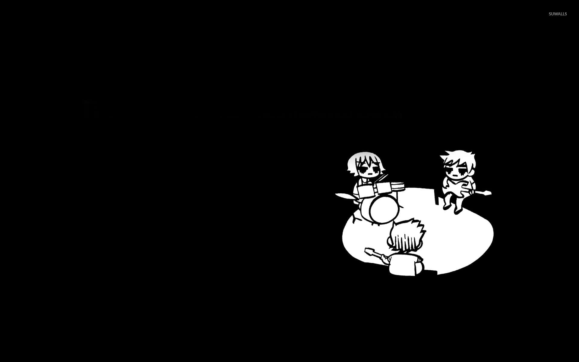 Scott Pilgrim, band, white spotlight, Full HD Desktop Wallpaper