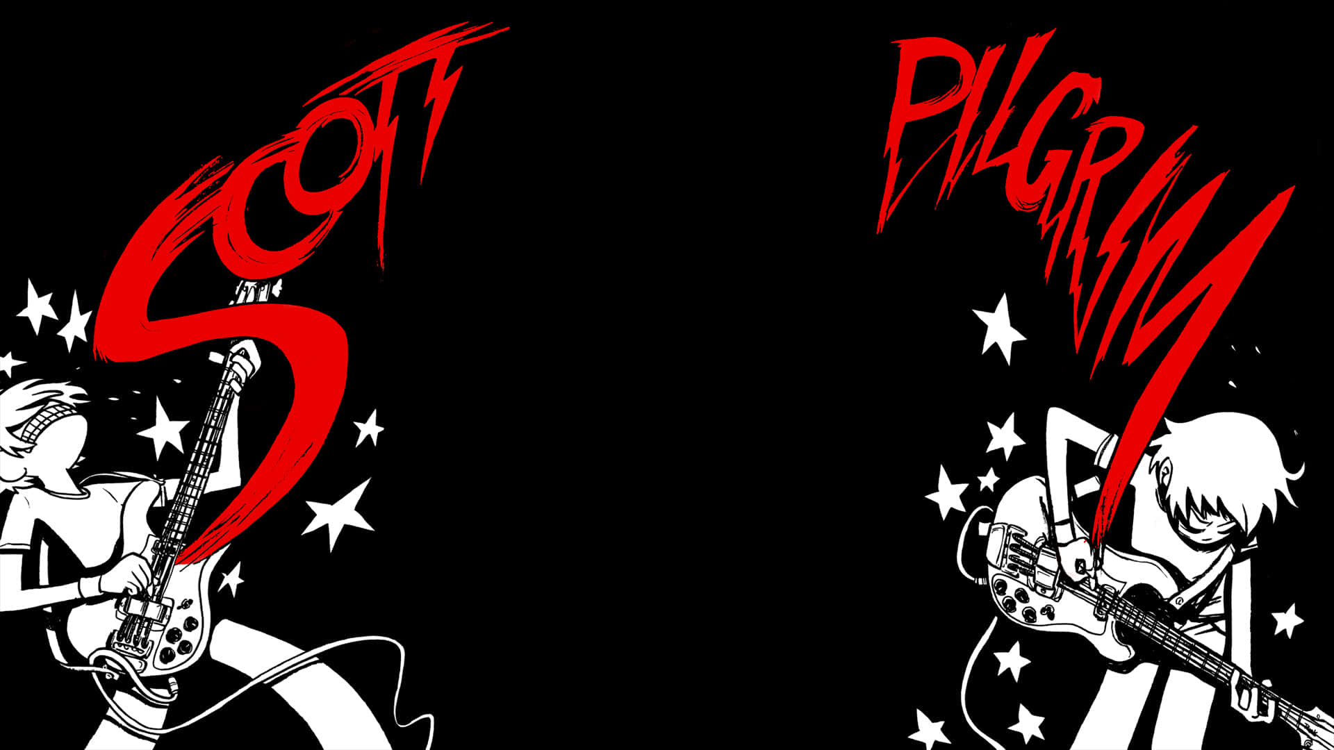 Scott Pilgrim, anime-style, electric guitars, Full HD Desktop Wallpaper