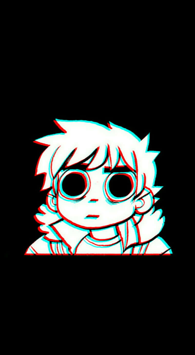 Scott Pilgrim, red and cyan 3D anaglyph effect, spiky hair, HD Phone Wallpaper