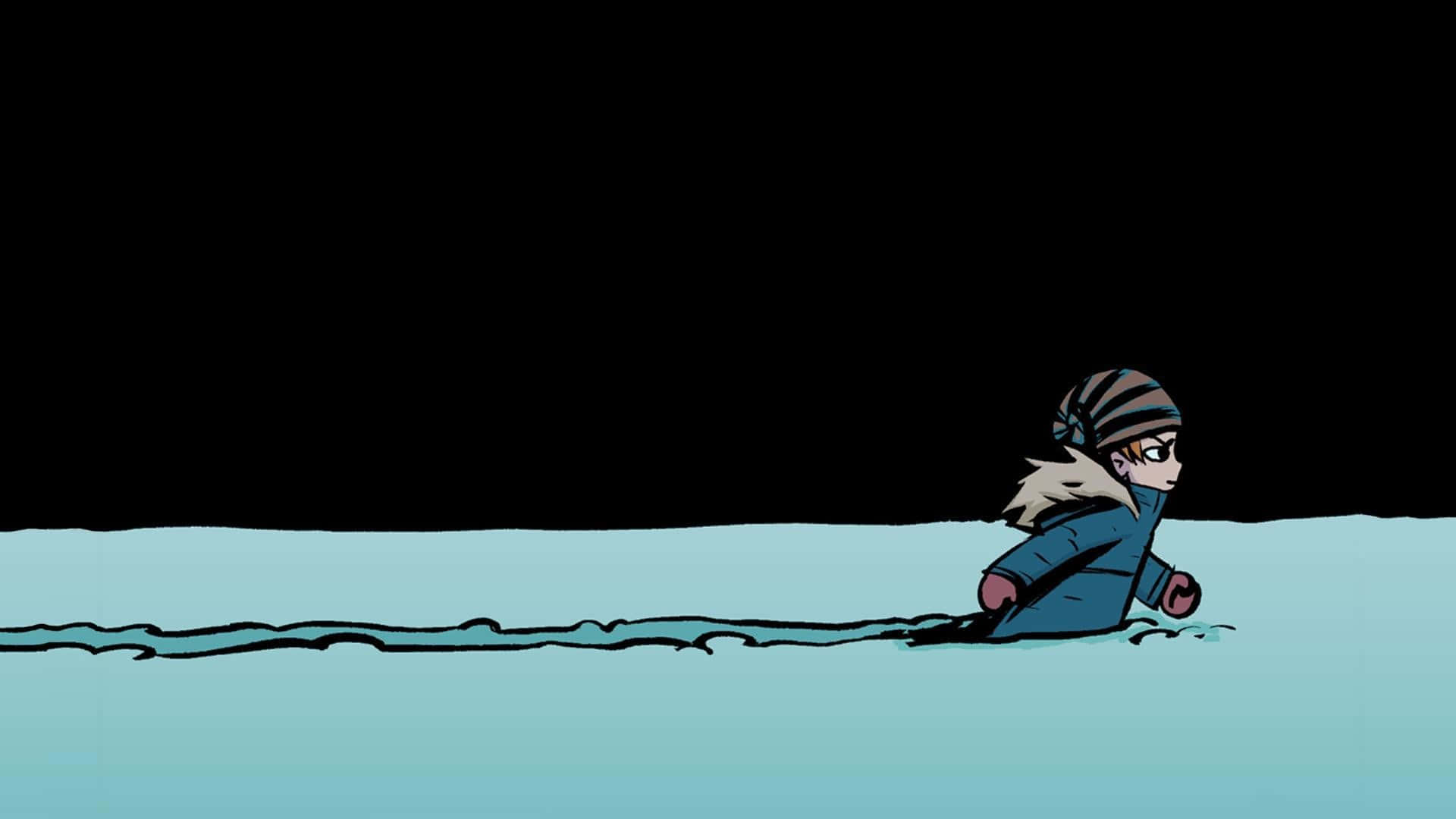 Scott Pilgrim, blue winter coat, striped hat, Full HD Desktop Wallpaper